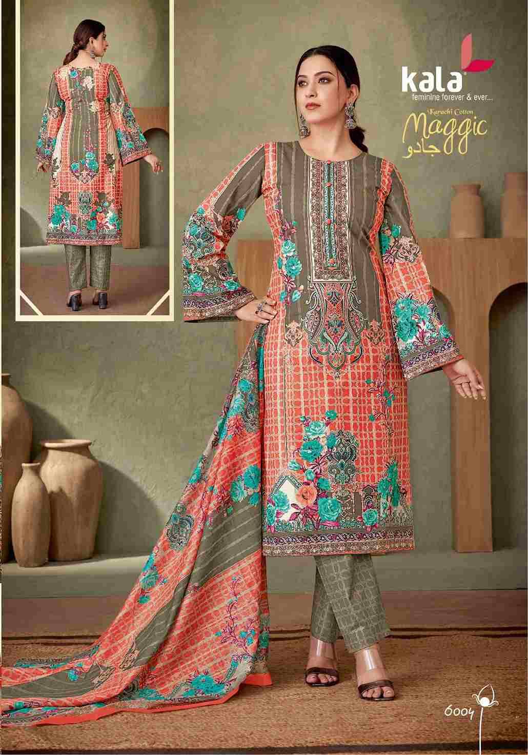 Maggic Vol-21 By Kala 6001 To 6012 Series Beautiful Festive Suits Colorful Stylish Fancy Casual Wear & Ethnic Wear Pure Cotton Print Dresses At Wholesale Price