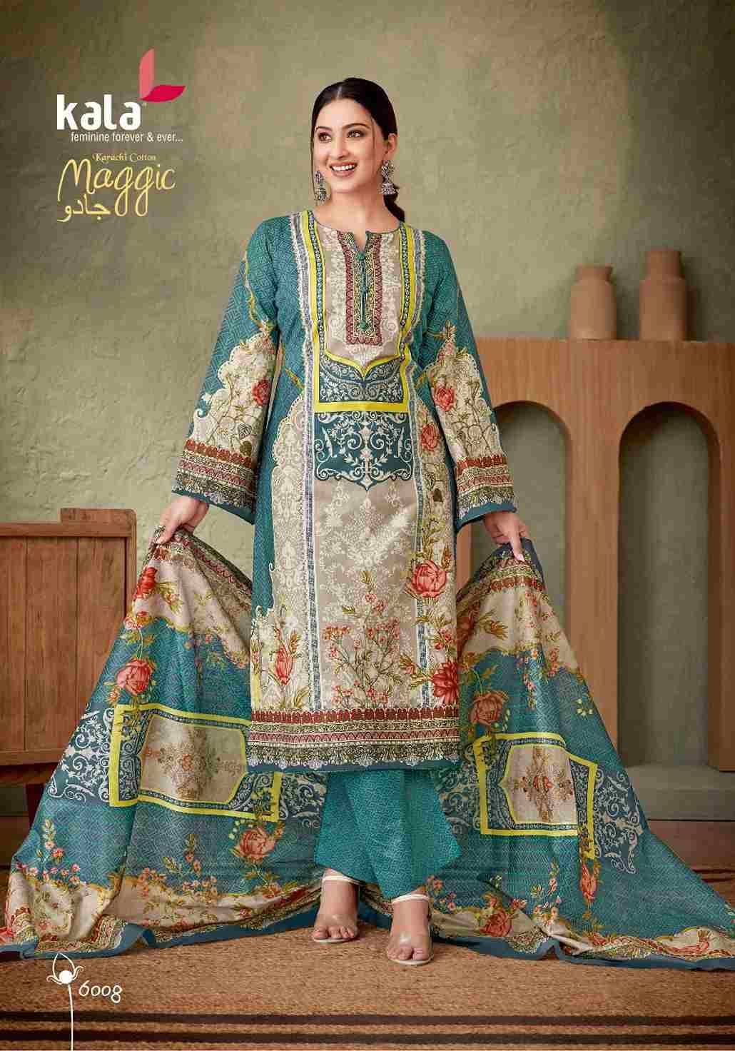 Maggic Vol-21 By Kala 6001 To 6012 Series Beautiful Festive Suits Colorful Stylish Fancy Casual Wear & Ethnic Wear Pure Cotton Print Dresses At Wholesale Price