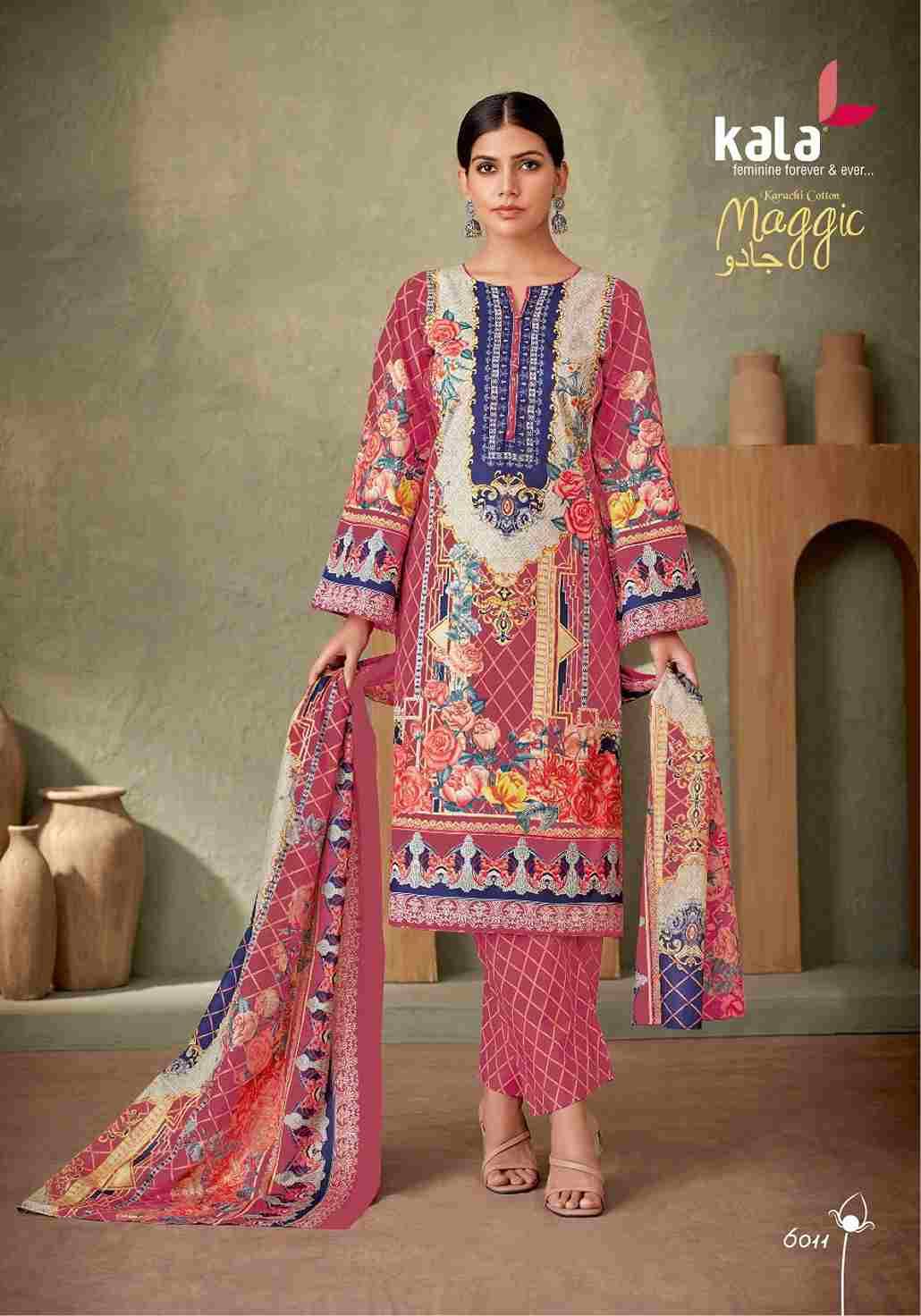 Maggic Vol-21 By Kala 6001 To 6012 Series Beautiful Festive Suits Colorful Stylish Fancy Casual Wear & Ethnic Wear Pure Cotton Print Dresses At Wholesale Price