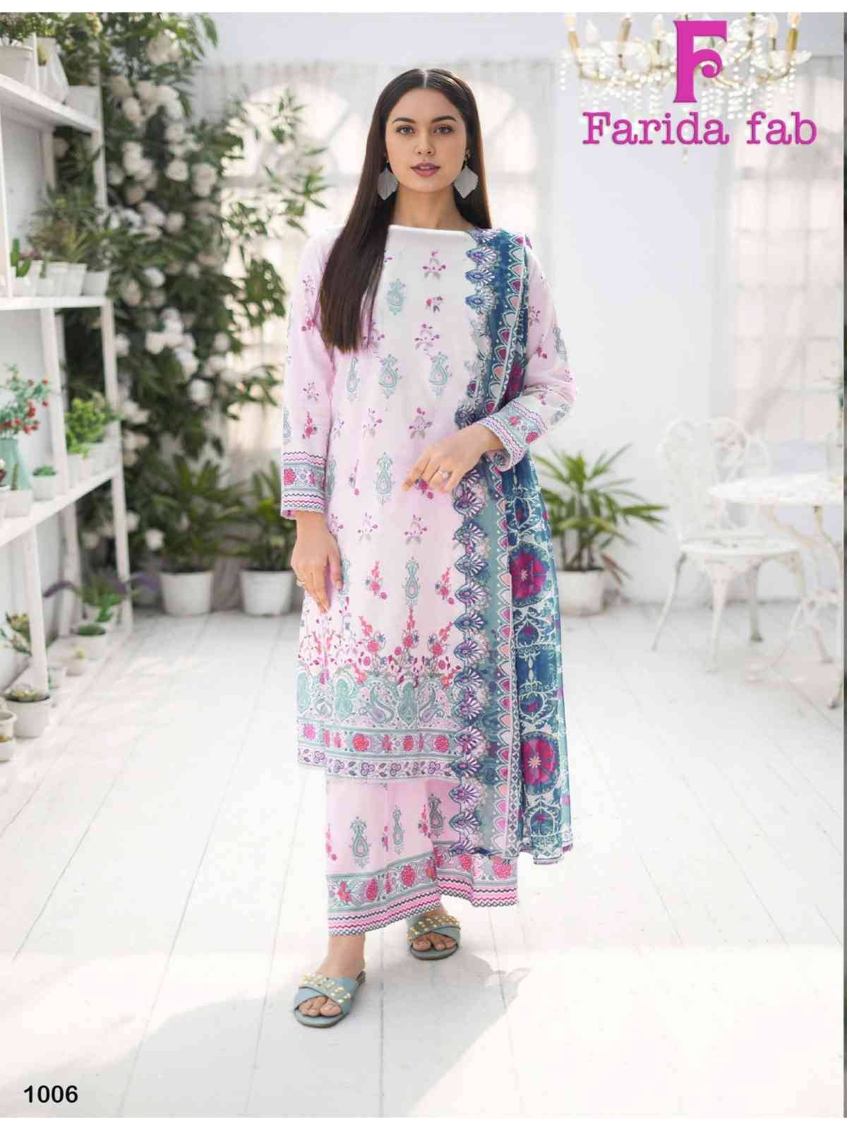 Spring Summer By Farida Fab 1001 To 1010 Series Beautiful Festive Suits Colorful Stylish Fancy Casual Wear & Ethnic Wear Pure Cotton Print Dresses At Wholesale Price