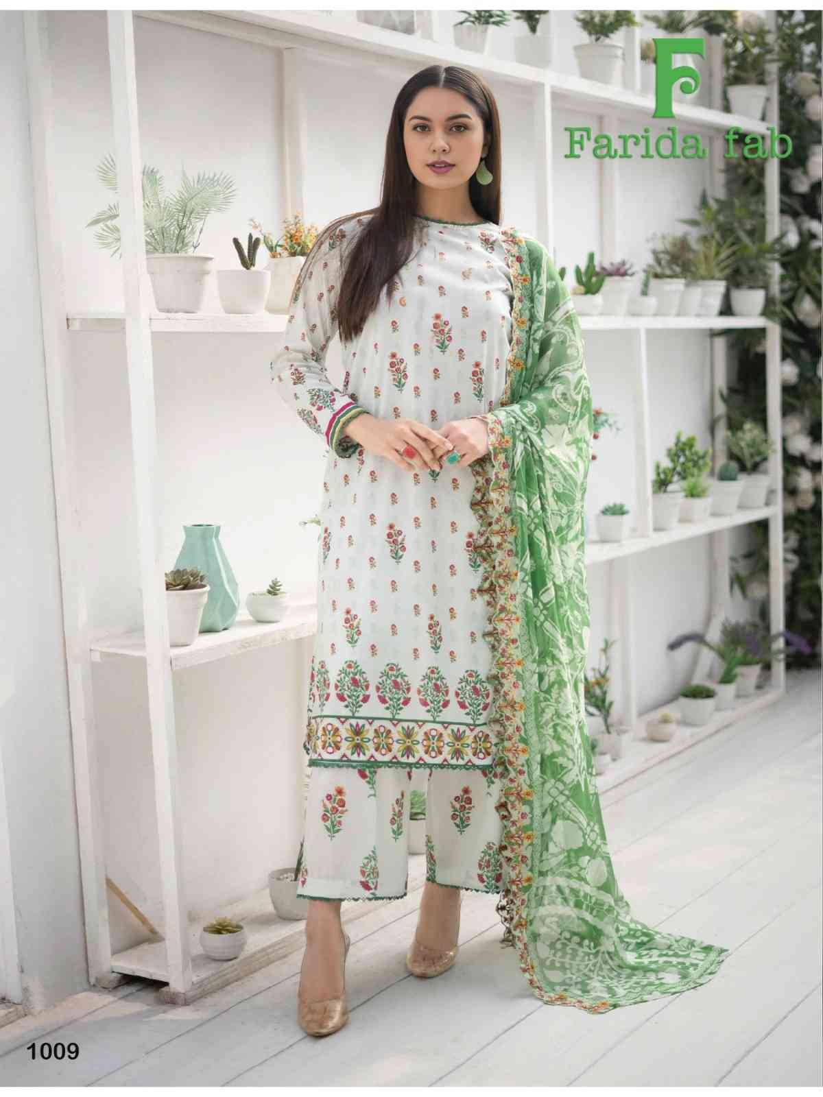 Spring Summer By Farida Fab 1001 To 1010 Series Beautiful Festive Suits Colorful Stylish Fancy Casual Wear & Ethnic Wear Pure Cotton Print Dresses At Wholesale Price