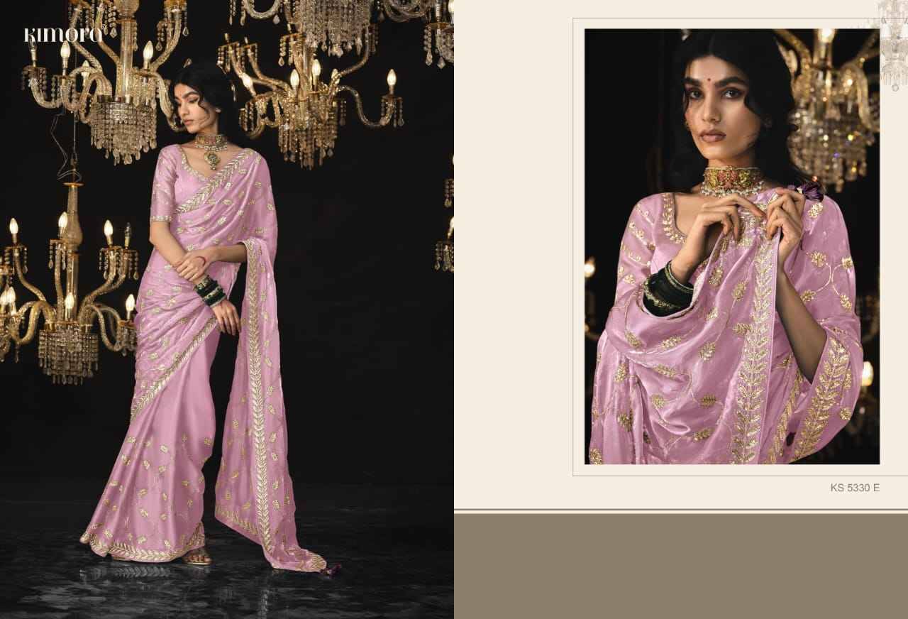 Kajal And Kimora 5330 Colours By Kimora Fashion 5330 To 5330-H Series Indian Traditional Wear Collection Beautiful Stylish Fancy Colorful Party Wear & Occasional Wear Tissue Silk Sarees At Wholesale Price