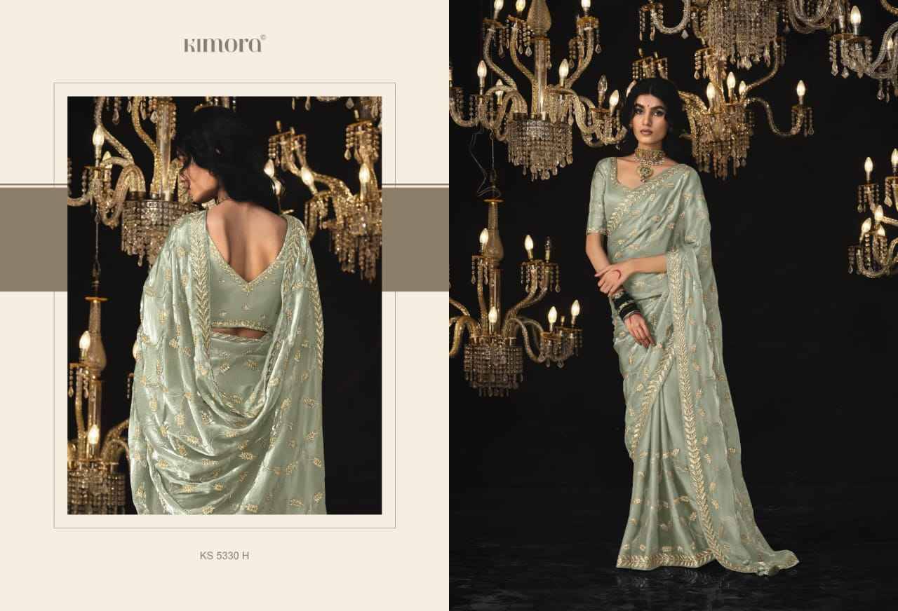 Kajal And Kimora 5330 Colours By Kimora Fashion 5330 To 5330-H Series Indian Traditional Wear Collection Beautiful Stylish Fancy Colorful Party Wear & Occasional Wear Tissue Silk Sarees At Wholesale Price