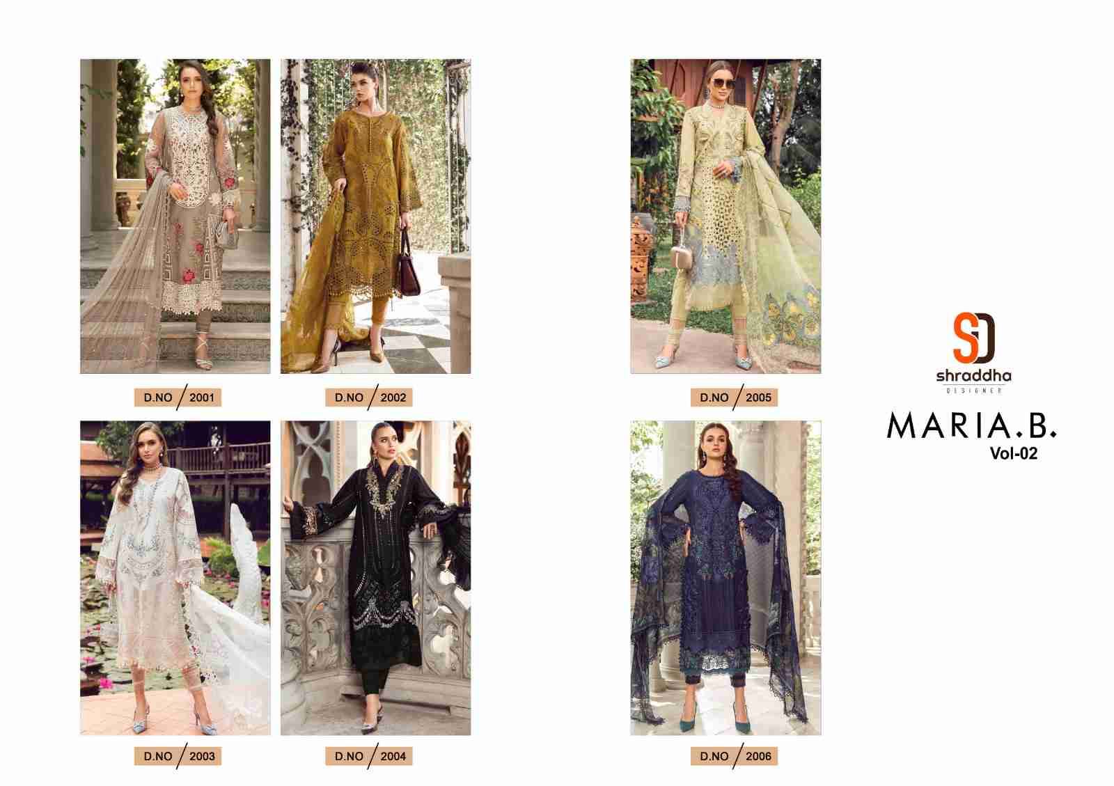 Maria.B. Vol-2 By Shraddha Designer 2001 To 2006 Series Designer Pakistani Suits Beautiful Stylish Fancy Colorful Party Wear & Occasional Wear Pure Cotton Embroidered Dresses At Wholesale Price