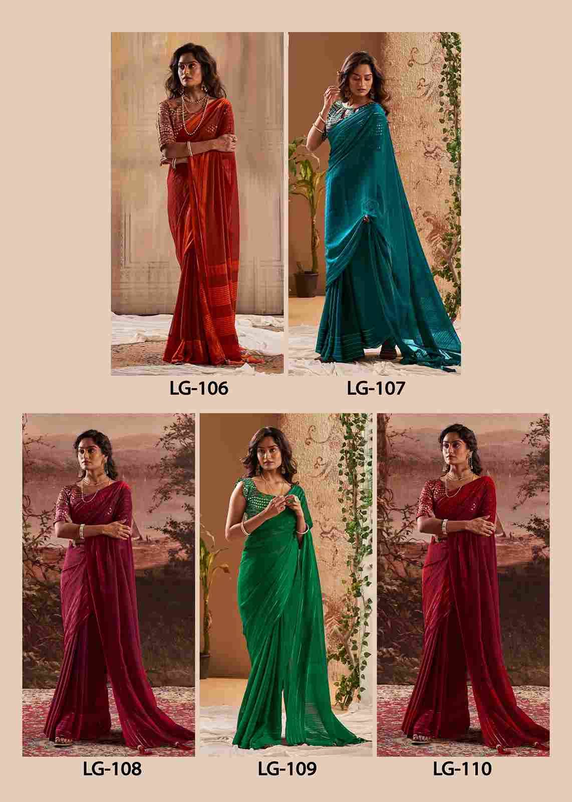 Lagan By Stavan 101 To 110 Series Indian Traditional Wear Collection Beautiful Stylish Fancy Colorful Party Wear & Occasional Wear Soft Weaving Sarees At Wholesale Price