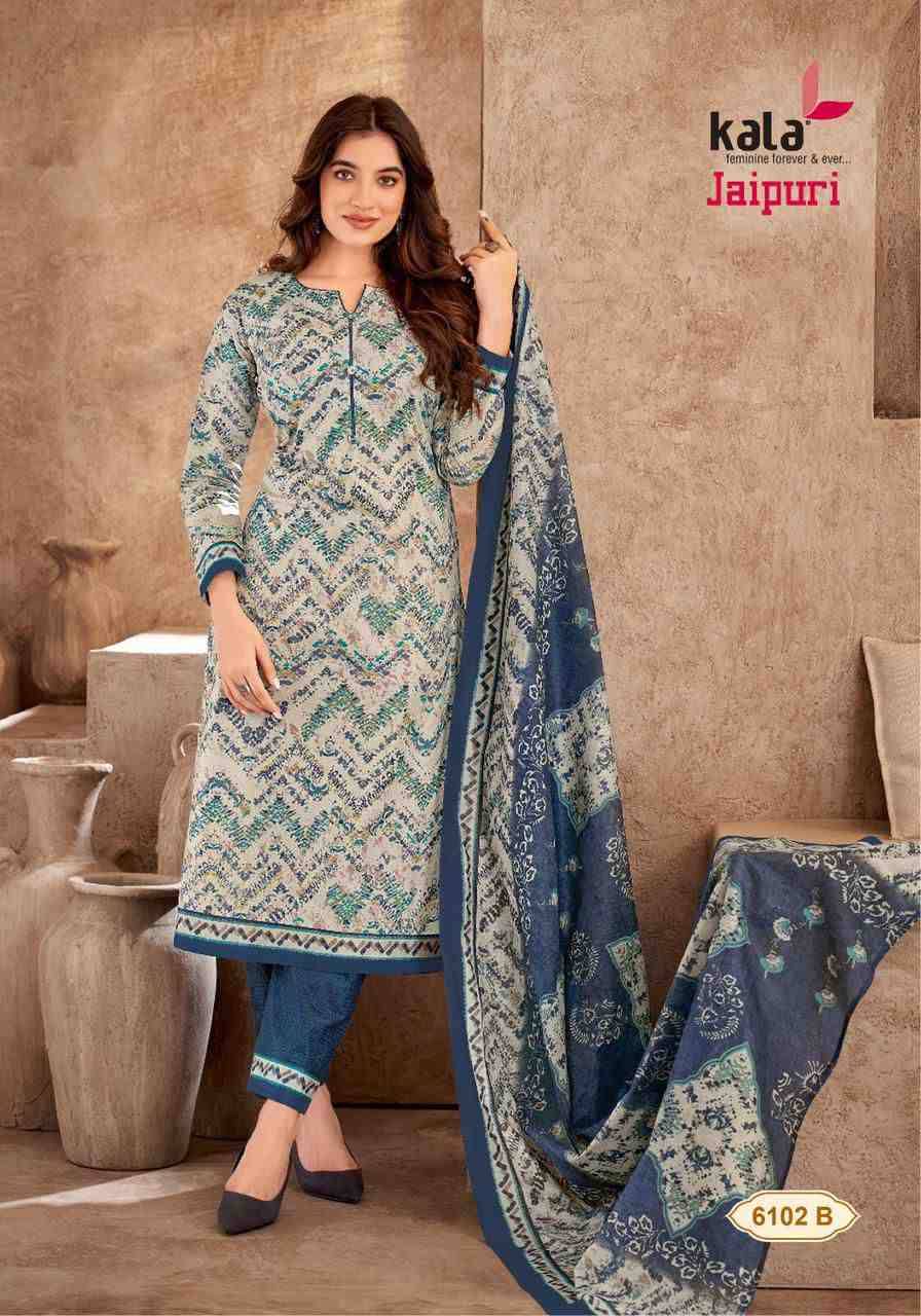 Jaipuri Vol-5 By Kala 6101-B To 6112-B Series Beautiful Suits Colorful Stylish Fancy Casual Wear & Ethnic Wear Premium Cotton Print Dresses At Wholesale Price