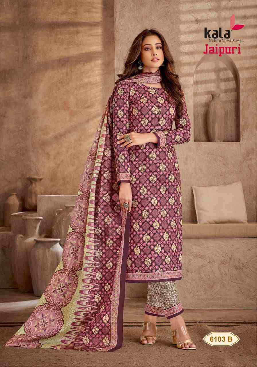 Jaipuri Vol-5 By Kala 6101-B To 6112-B Series Beautiful Suits Colorful Stylish Fancy Casual Wear & Ethnic Wear Premium Cotton Print Dresses At Wholesale Price