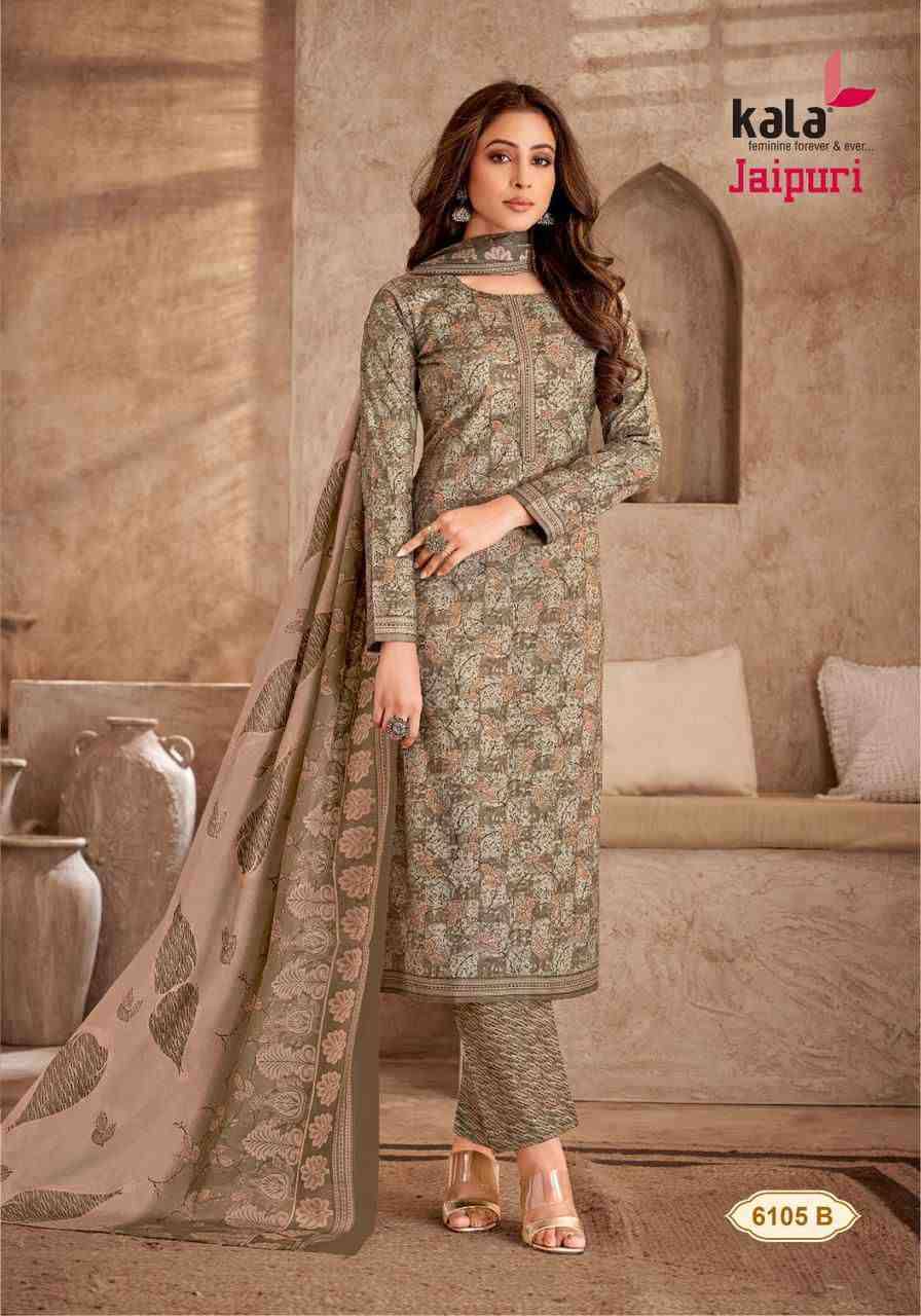 Jaipuri Vol-5 By Kala 6101-B To 6112-B Series Beautiful Suits Colorful Stylish Fancy Casual Wear & Ethnic Wear Premium Cotton Print Dresses At Wholesale Price