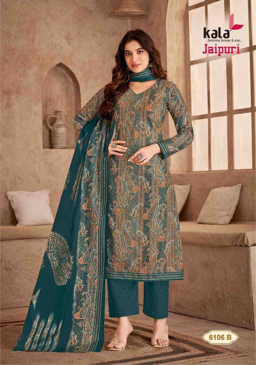 Jaipuri Vol-5 By Kala 6101-B To 6112-B Series Beautiful Suits Colorful Stylish Fancy Casual Wear & Ethnic Wear Premium Cotton Print Dresses At Wholesale Price