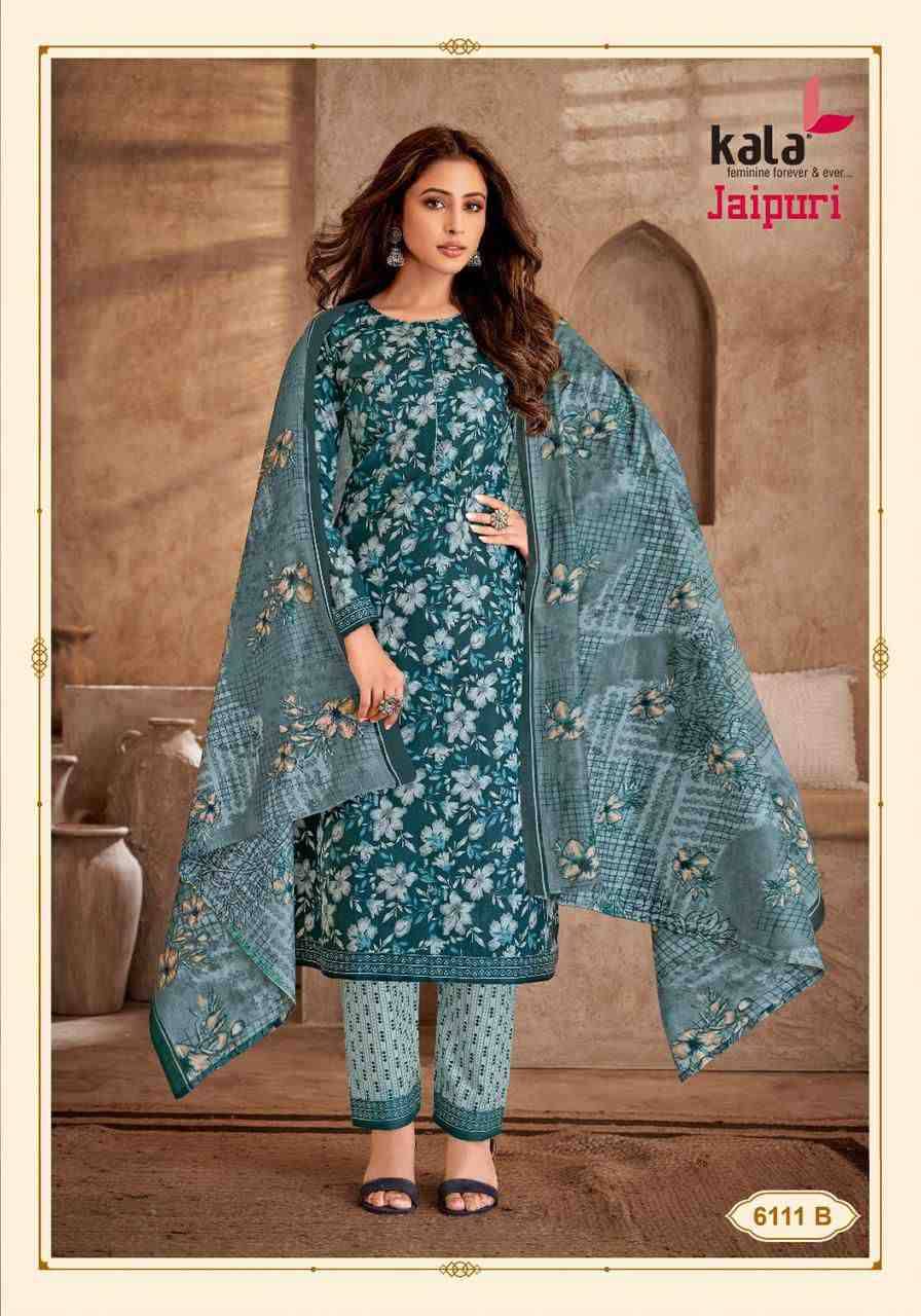 Jaipuri Vol-5 By Kala 6101-B To 6112-B Series Beautiful Suits Colorful Stylish Fancy Casual Wear & Ethnic Wear Premium Cotton Print Dresses At Wholesale Price