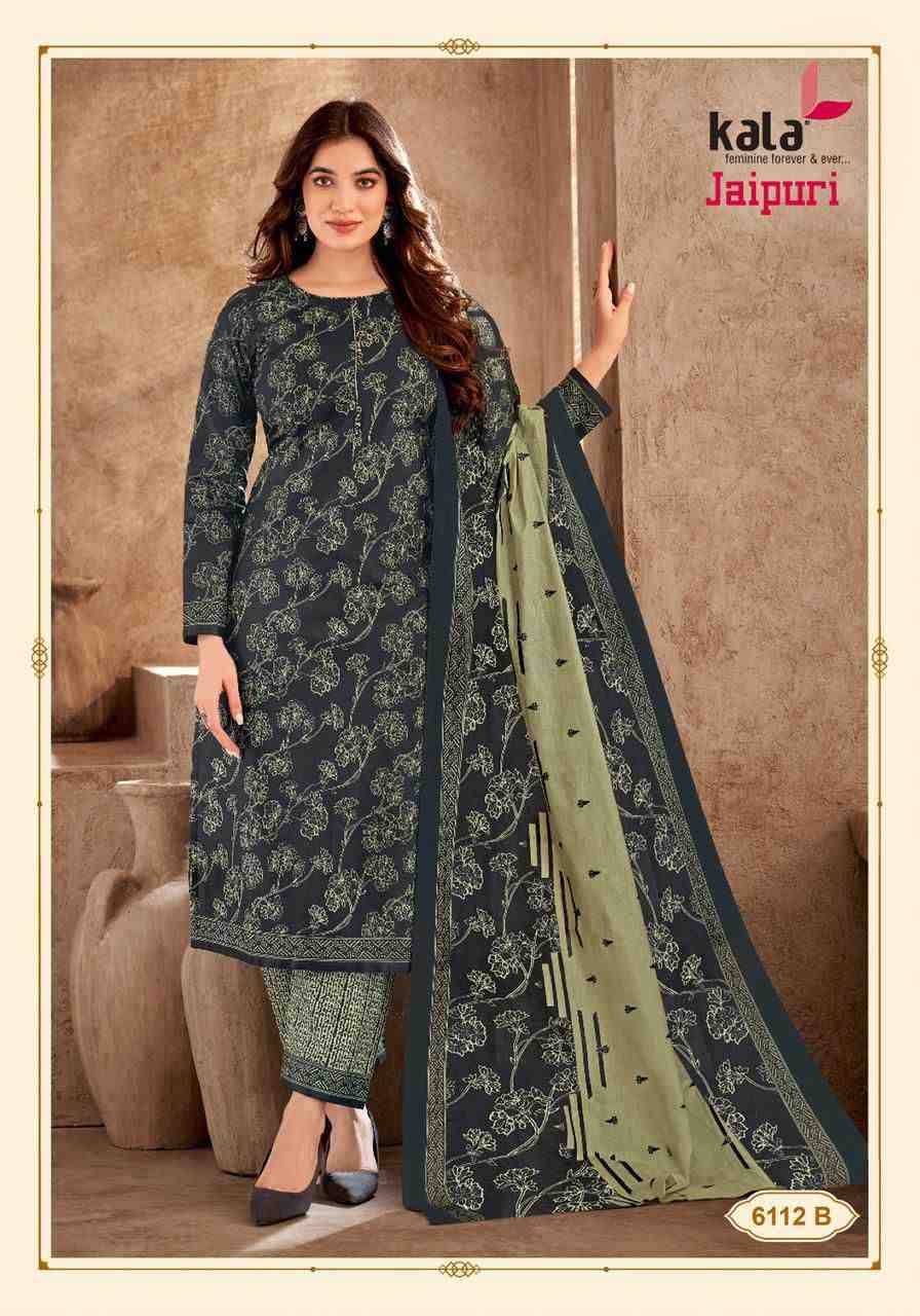 Jaipuri Vol-5 By Kala 6101-B To 6112-B Series Beautiful Suits Colorful Stylish Fancy Casual Wear & Ethnic Wear Premium Cotton Print Dresses At Wholesale Price