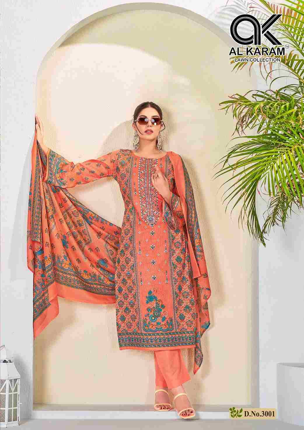 Bin Ubaid Vol-3 By Al Karam Lawn Collection 3001 To 3006 Series Beautiful Pakistani Suits Stylish Fancy Colorful Casual Wear & Ethnic Wear Pure Lawn Print Dresses At Wholesale Price