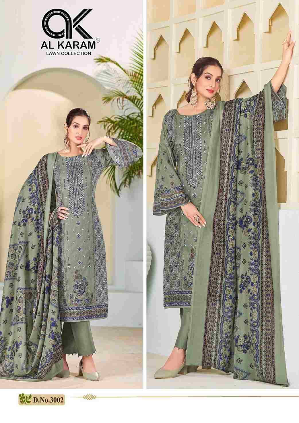 Bin Ubaid Vol-3 By Al Karam Lawn Collection 3001 To 3006 Series Beautiful Pakistani Suits Stylish Fancy Colorful Casual Wear & Ethnic Wear Pure Lawn Print Dresses At Wholesale Price