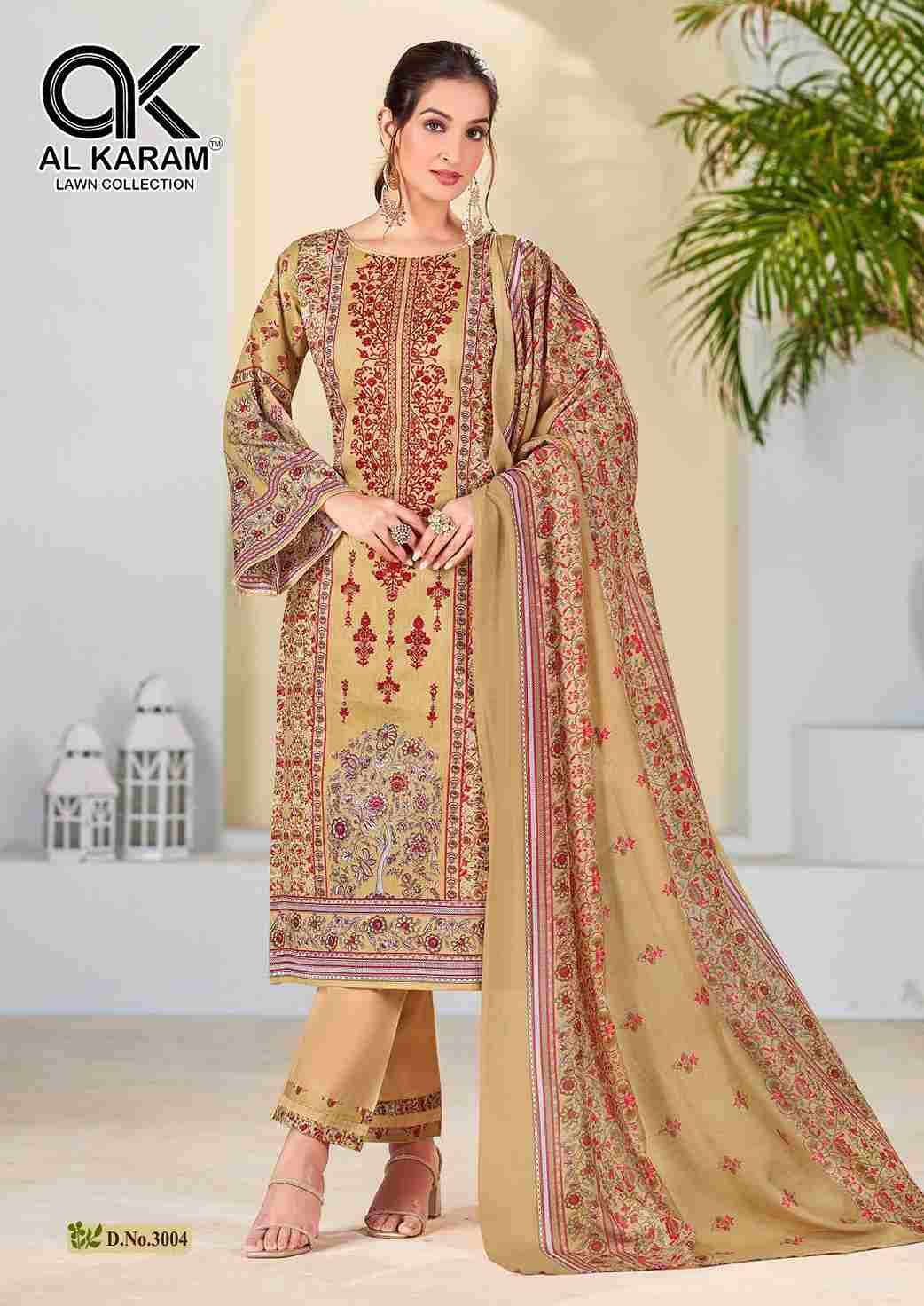 Bin Ubaid Vol-3 By Al Karam Lawn Collection 3001 To 3006 Series Beautiful Pakistani Suits Stylish Fancy Colorful Casual Wear & Ethnic Wear Pure Lawn Print Dresses At Wholesale Price