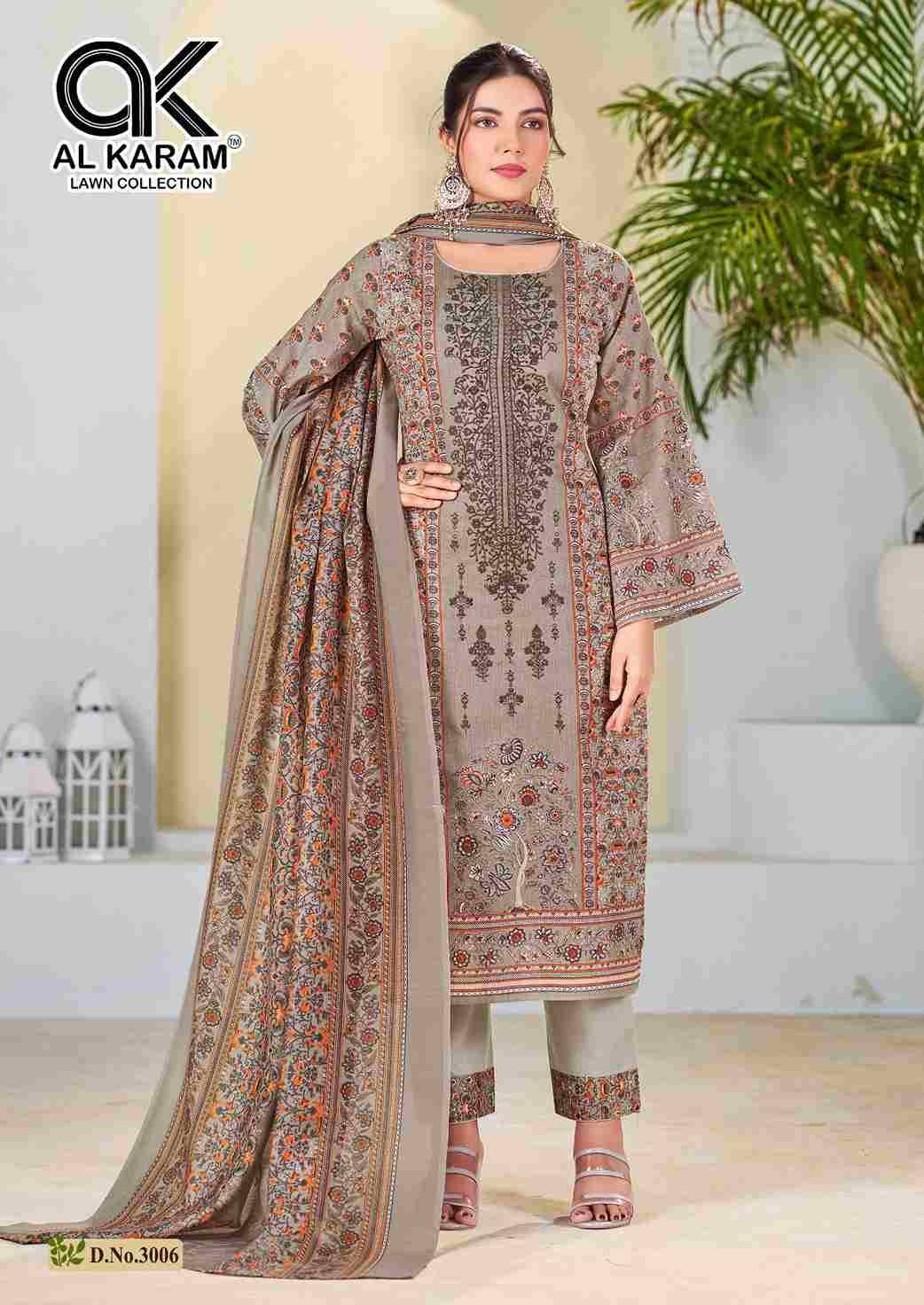 Bin Ubaid Vol-3 By Al Karam Lawn Collection 3001 To 3006 Series Beautiful Pakistani Suits Stylish Fancy Colorful Casual Wear & Ethnic Wear Pure Lawn Print Dresses At Wholesale Price