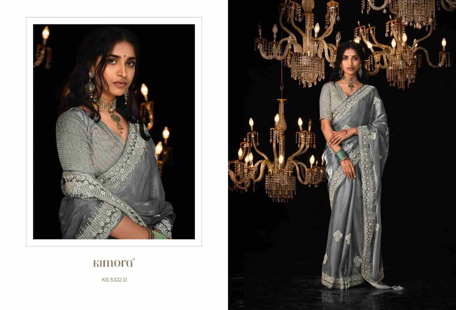 Kajal And Kimora 5322 Colours By Kimora Fashion 5322 To 5322-D Series Indian Traditional Wear Collection Beautiful Stylish Fancy Colorful Party Wear & Occasional Wear Tissue Silk Sarees At Wholesale Price