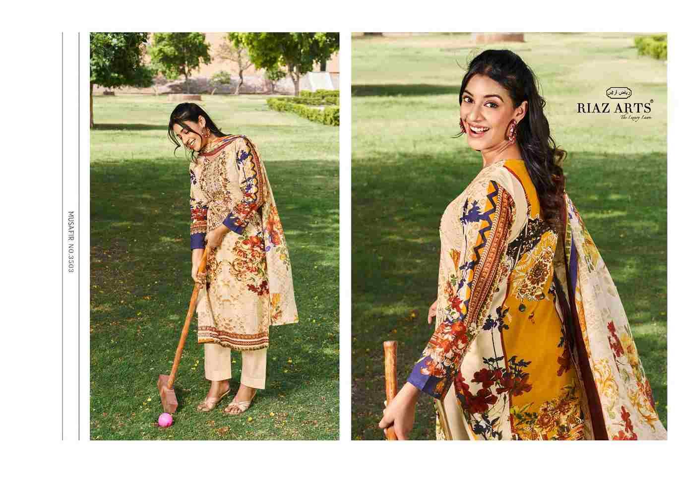 Musafir Vol-8 By Riaz Arts 3501 To 3506 Series Wholesale Designer Pakistani Suits Collection Beautiful Stylish Fancy Colorful Party Wear & Occasional Wear Pure Lawn With Embroidered Dresses At Wholesale Price