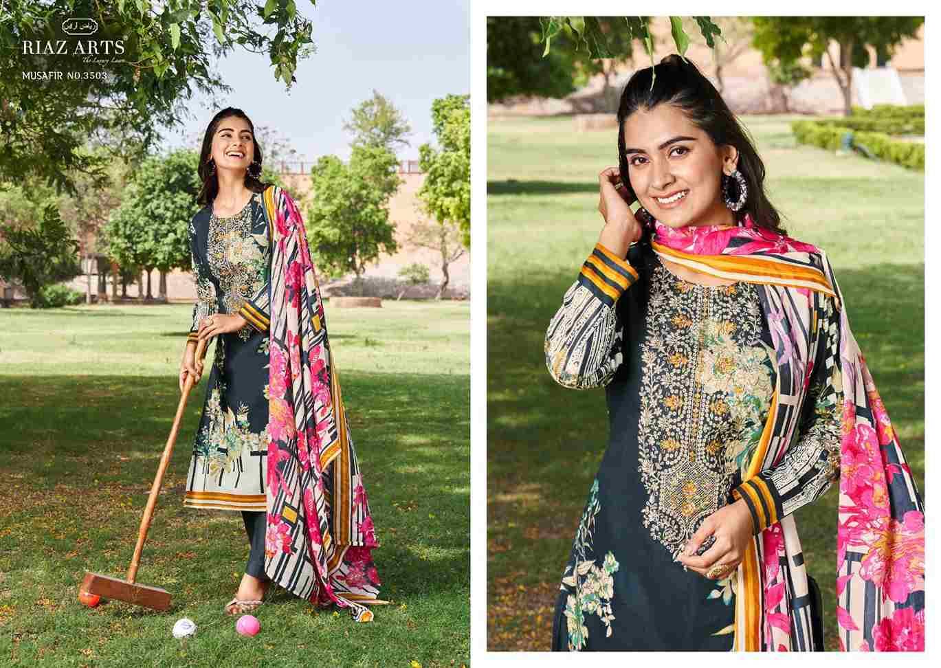 Musafir Vol-8 By Riaz Arts 3501 To 3506 Series Wholesale Designer Pakistani Suits Collection Beautiful Stylish Fancy Colorful Party Wear & Occasional Wear Pure Lawn With Embroidered Dresses At Wholesale Price