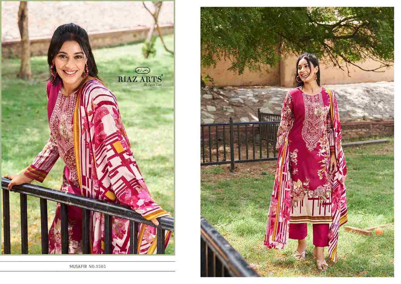 Musafir Vol-8 By Riaz Arts 3501 To 3506 Series Wholesale Designer Pakistani Suits Collection Beautiful Stylish Fancy Colorful Party Wear & Occasional Wear Pure Lawn With Embroidered Dresses At Wholesale Price