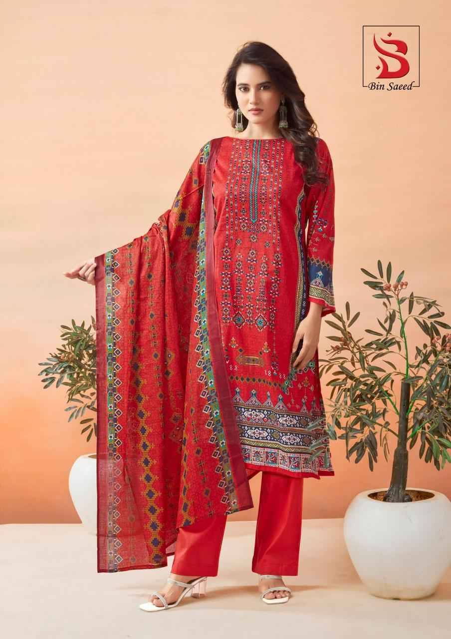 Mahnoor Vol-6 By Bin Saeed 6001 To 6006 Series Designer Festive Suits Beautiful Stylish Fancy Colorful Party Wear & Occasional Wear Pure Lawn Print Dresses At Wholesale Price