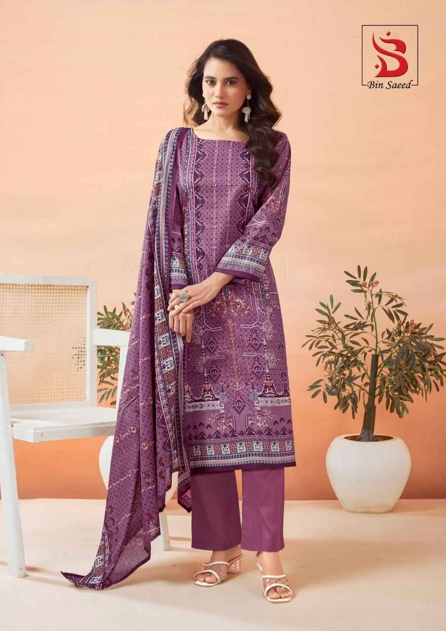 Mahnoor Vol-6 By Bin Saeed 6001 To 6006 Series Designer Festive Suits Beautiful Stylish Fancy Colorful Party Wear & Occasional Wear Pure Lawn Print Dresses At Wholesale Price