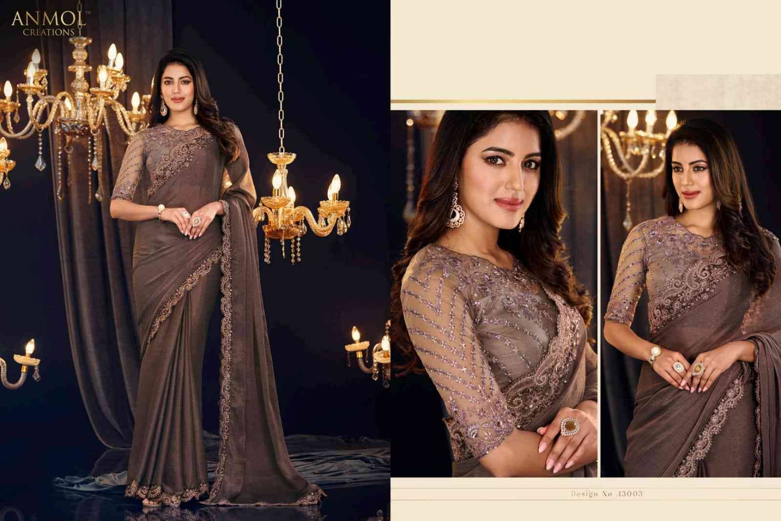 Elegance Vol-18 By Anmol Creation 13001 To 13014 Series Indian Traditional Wear Collection Beautiful Stylish Fancy Colorful Party Wear & Occasional Wear Georgette Sarees At Wholesale Price