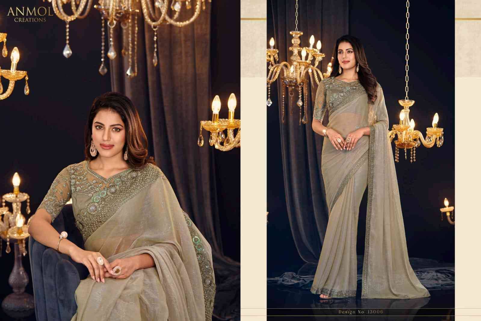 Elegance Vol-18 By Anmol Creation 13001 To 13014 Series Indian Traditional Wear Collection Beautiful Stylish Fancy Colorful Party Wear & Occasional Wear Georgette Sarees At Wholesale Price