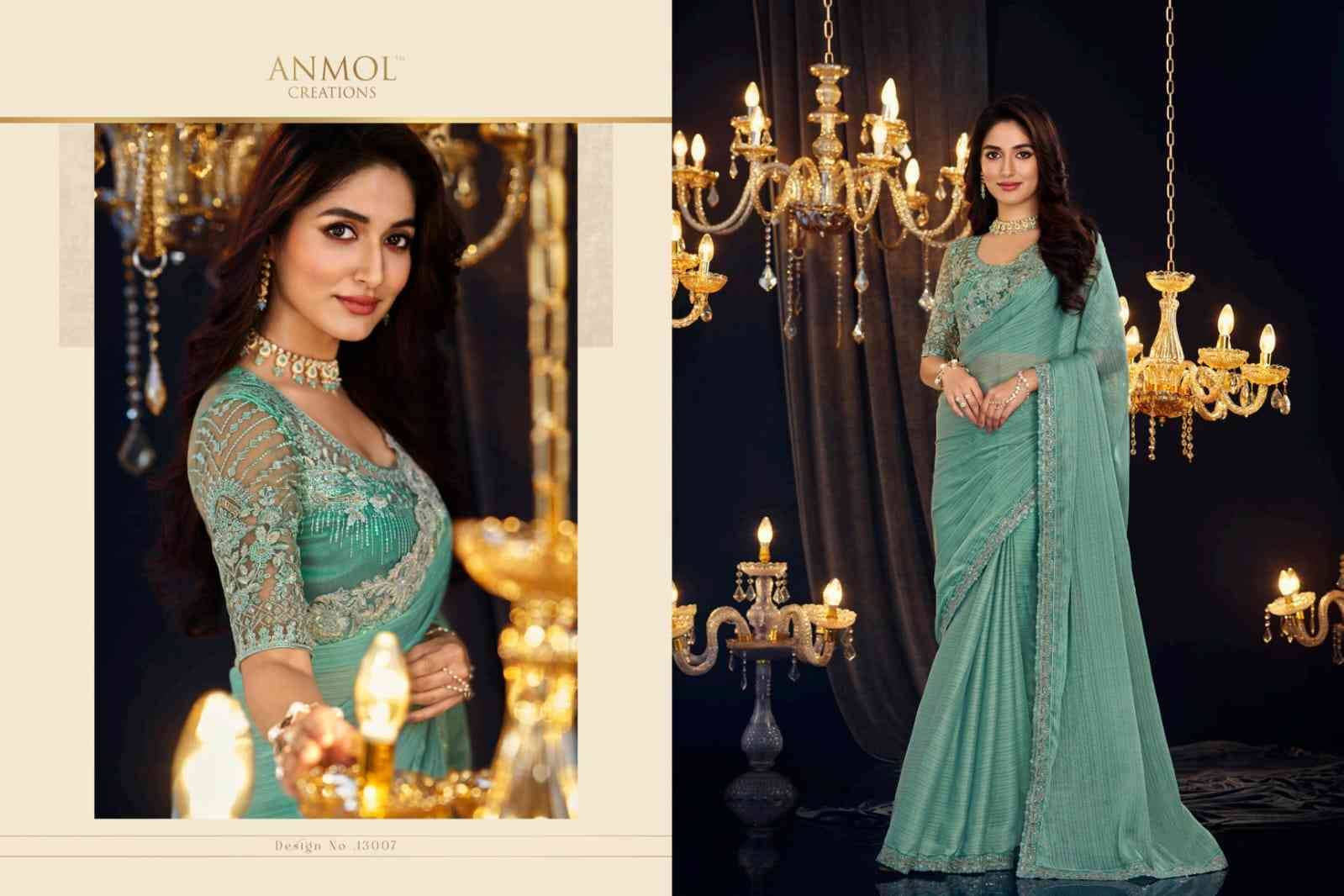 Elegance Vol-18 By Anmol Creation 13001 To 13014 Series Indian Traditional Wear Collection Beautiful Stylish Fancy Colorful Party Wear & Occasional Wear Georgette Sarees At Wholesale Price