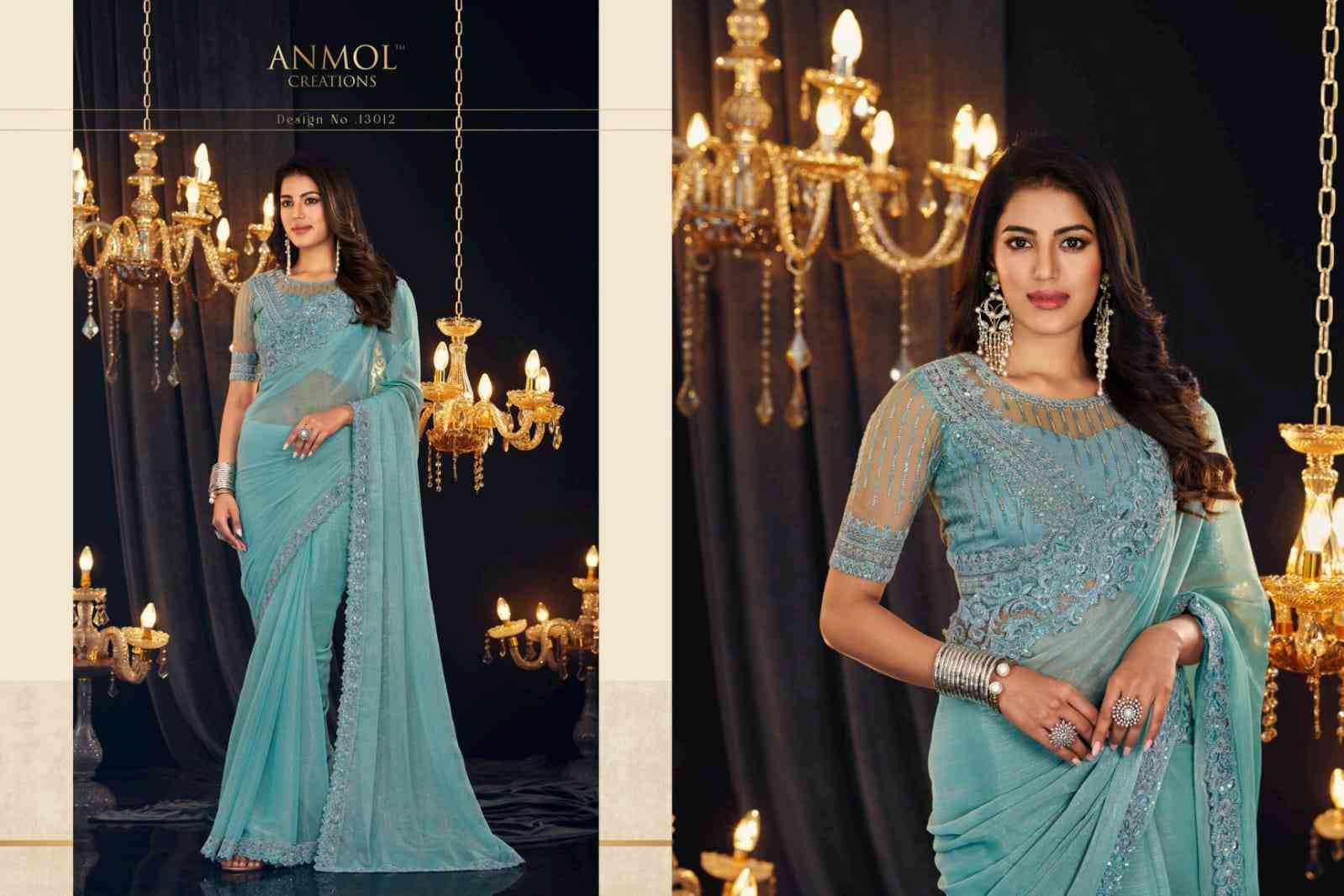 Elegance Vol-18 By Anmol Creation 13001 To 13014 Series Indian Traditional Wear Collection Beautiful Stylish Fancy Colorful Party Wear & Occasional Wear Georgette Sarees At Wholesale Price