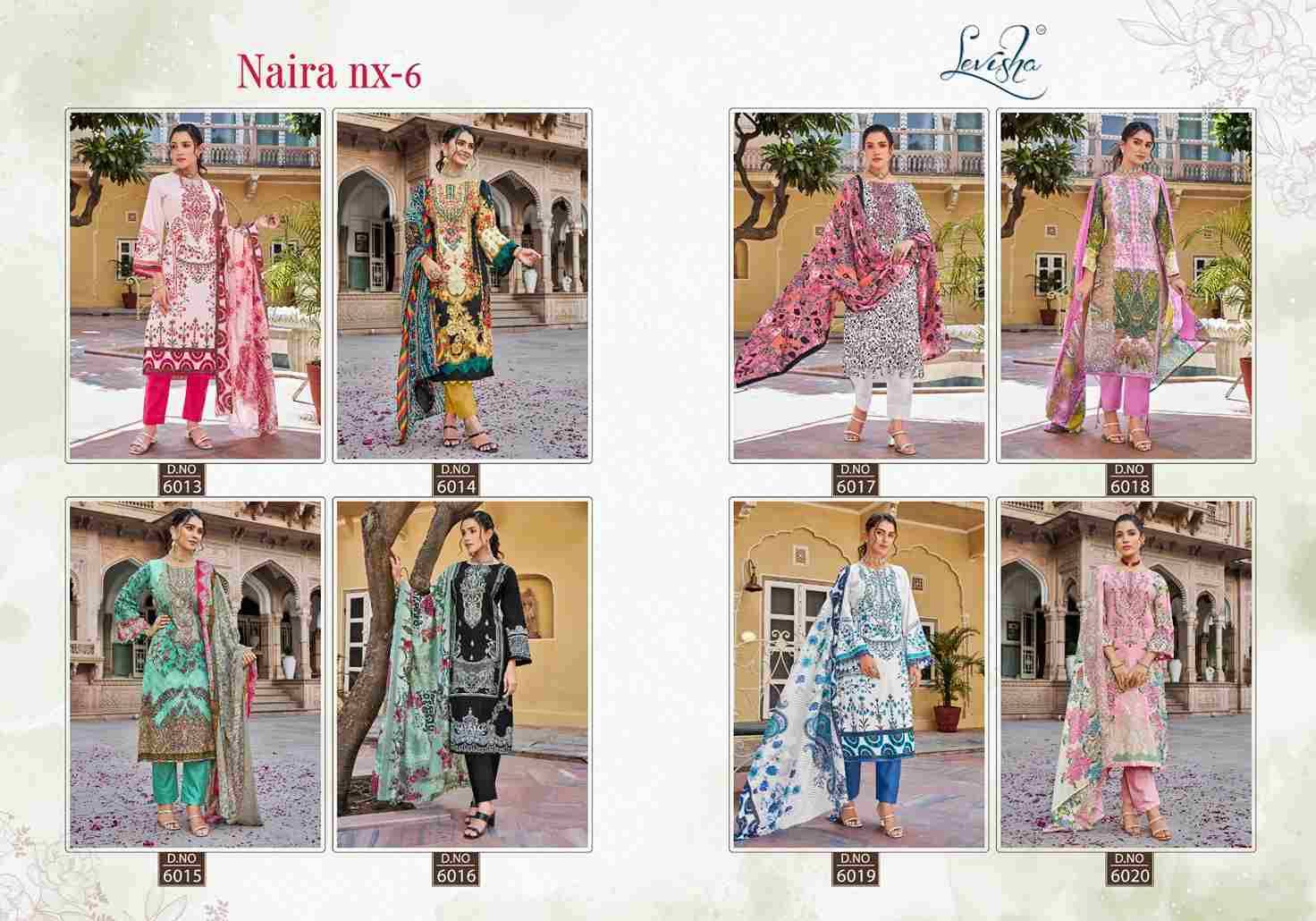 Naira Nx Vol-6 By Levisha 6013 To 6020 Series Festive Suits Beautiful Fancy Colorful Stylish Party Wear & Occasional Wear Cambric Lawn Cotton Print Dresses At Wholesale Price