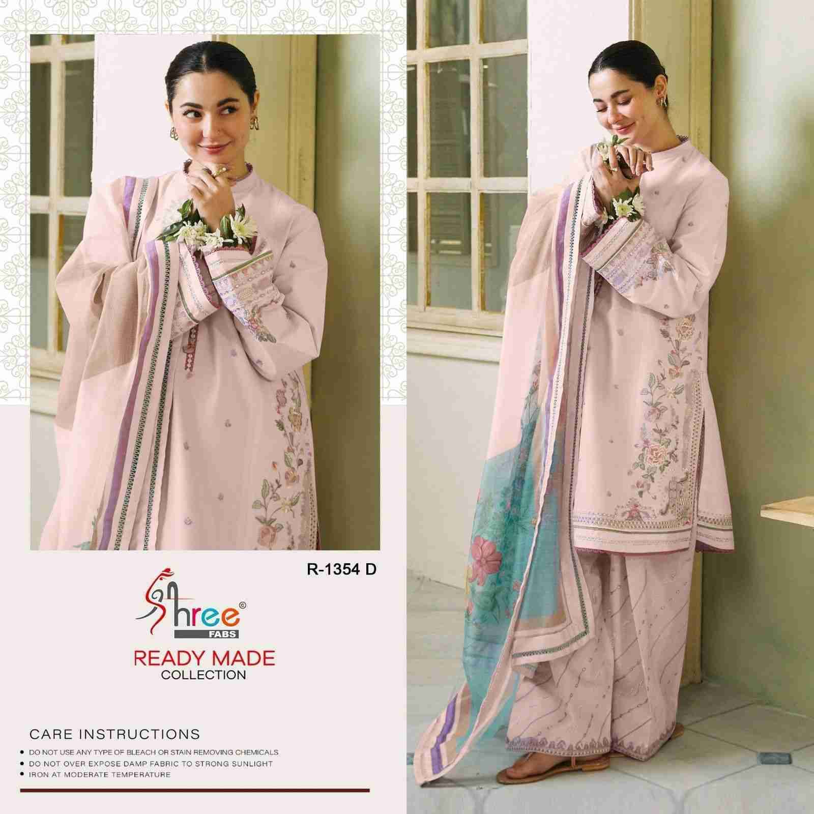 Shree Fabs Hit Design R-1354 Colours By Shree Fabs R-1354-A To R-1354-D Series Beautiful Pakistani Suits Stylish Fancy Colorful Party Wear & Occasional Wear Pure Cambric Lawn Cotton Embroidered Dresses At Wholesale Price