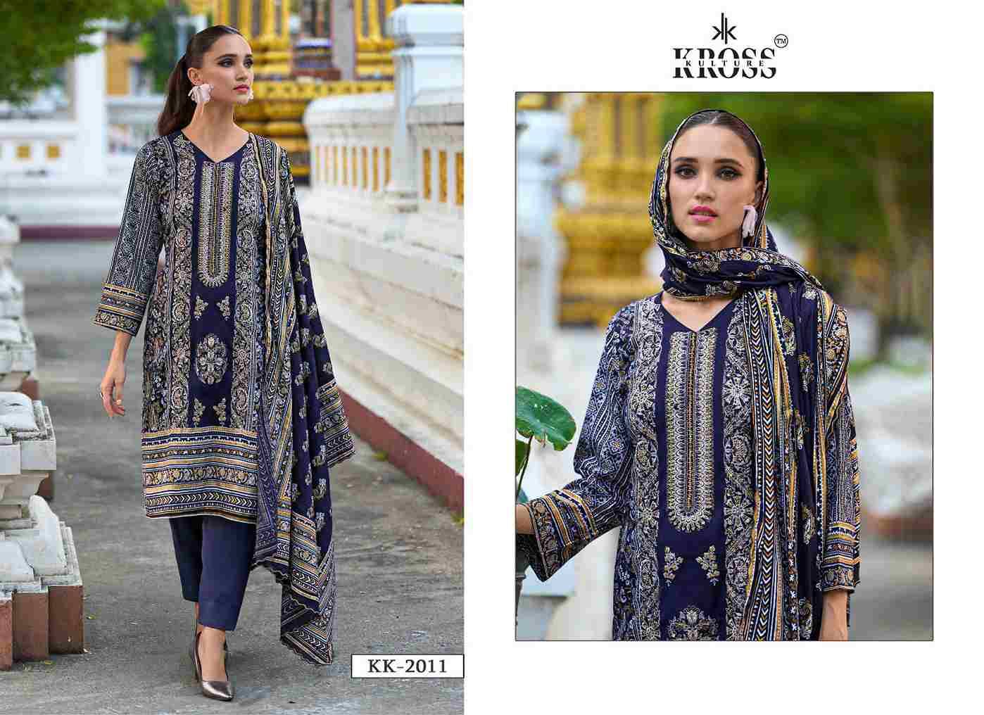 Kross Kulture Hit Design 2011 Colours By Kross Kulture 2011-A To 2011-B Series Beautiful Pakistani Suits Colorful Stylish Fancy Casual Wear & Ethnic Wear Pure Cotton Print With Embroidered Dresses At Wholesale Price