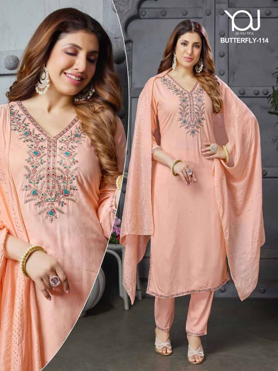 Butterfly By You 107 To 119 Series Beautiful Stylish Festive Suits Fancy Colorful Casual Wear & Ethnic Wear & Ready To Wear Rayon Dresses At Wholesale Price