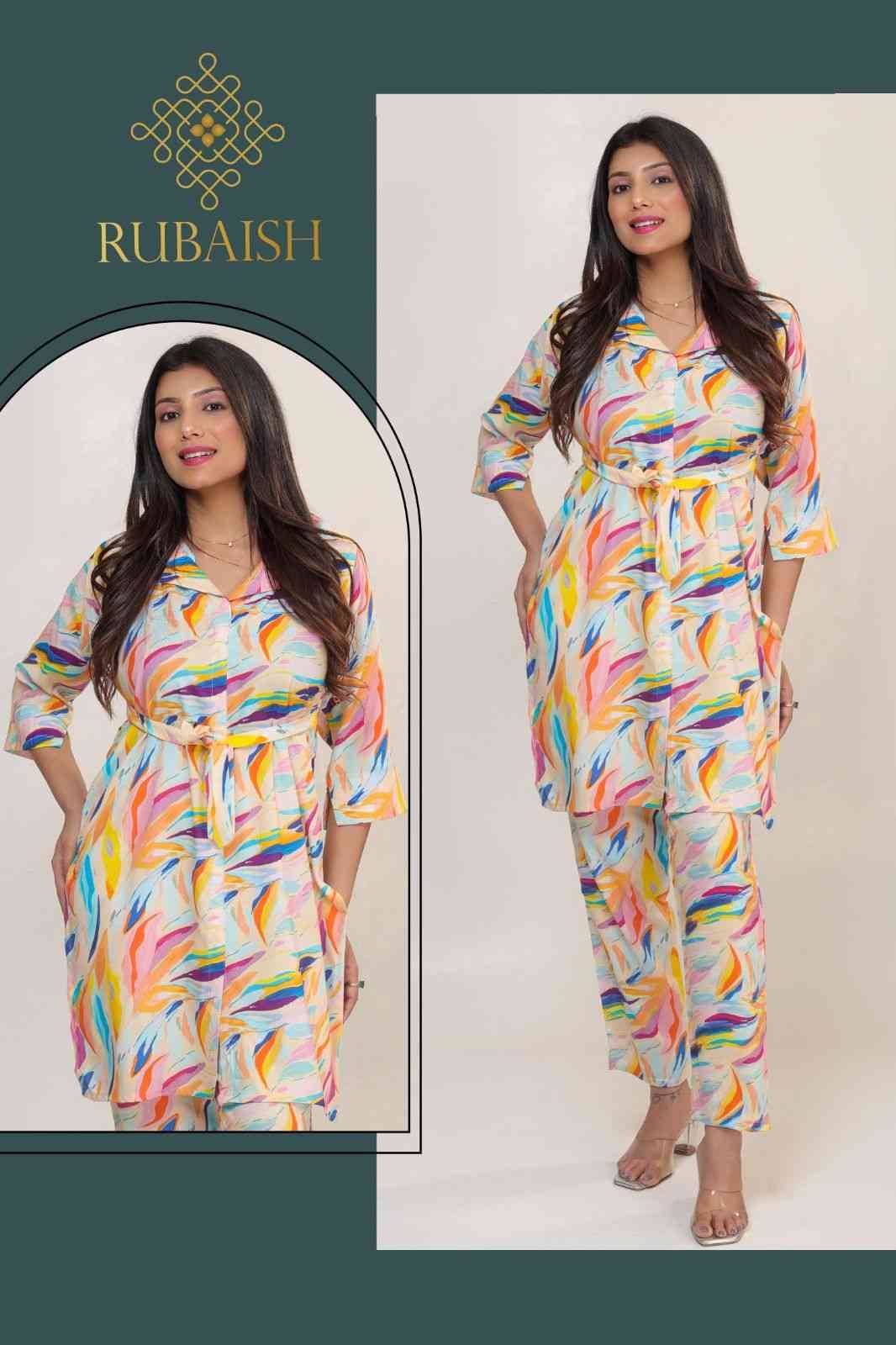 Rubaish By Kaamiri 01 To 06 Series Designer Stylish Fancy Colorful Beautiful Party Wear & Ethnic Wear Collection Viscose Rayon Co-Ord Sets At Wholesale Price