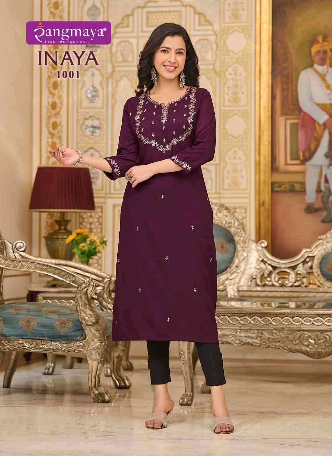 Inaya By Rangmaya 1001 To 1006 Series Designer Stylish Fancy Colorful Beautiful Party Wear & Ethnic Wear Collection Fancy Kurtis At Wholesale Price