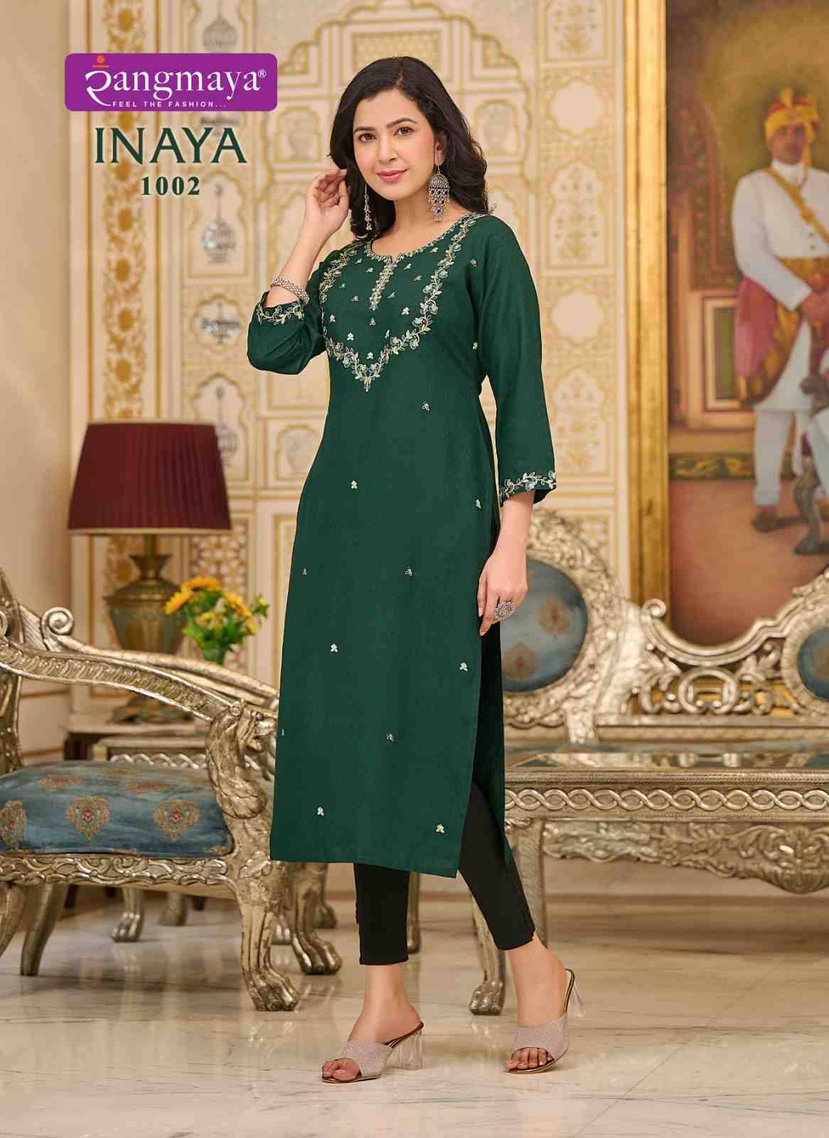 Inaya By Rangmaya 1001 To 1006 Series Designer Stylish Fancy Colorful Beautiful Party Wear & Ethnic Wear Collection Fancy Kurtis At Wholesale Price