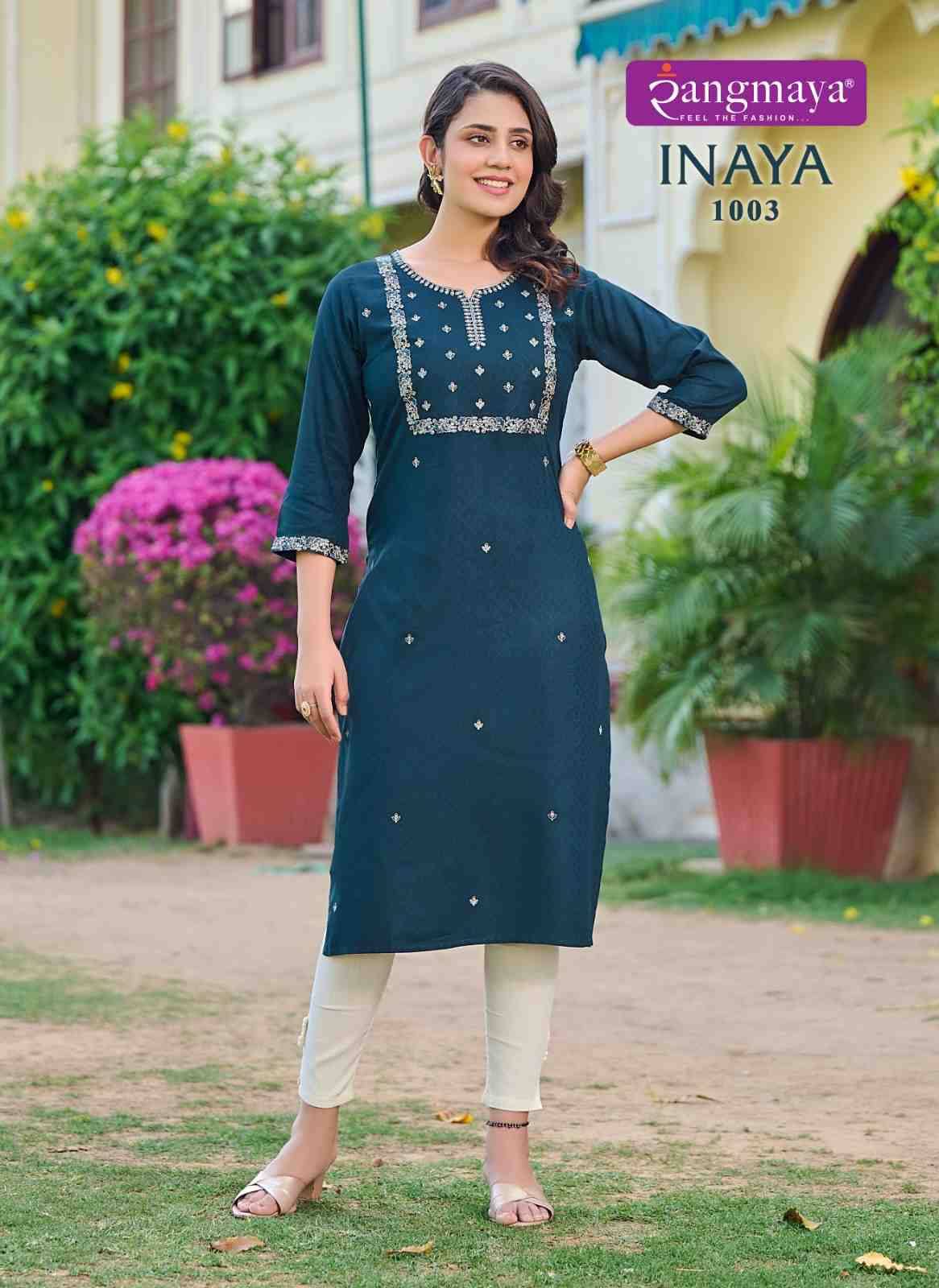 Inaya By Rangmaya 1001 To 1006 Series Designer Stylish Fancy Colorful Beautiful Party Wear & Ethnic Wear Collection Fancy Kurtis At Wholesale Price