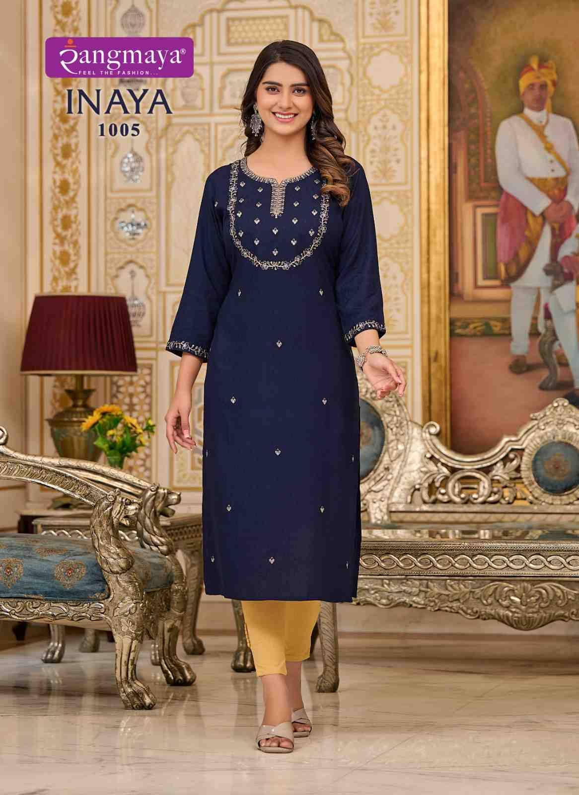 Inaya By Rangmaya 1001 To 1006 Series Designer Stylish Fancy Colorful Beautiful Party Wear & Ethnic Wear Collection Fancy Kurtis At Wholesale Price