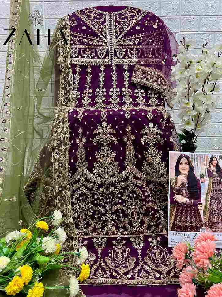 Chantelle Vol-6 By Zaha 10348- A To 10348-B Series Designer Pakistani Suits Beautiful Fancy Stylish Colorful Party Wear & Occasional Wear Net With Embroidery Dresses At Wholesale Price