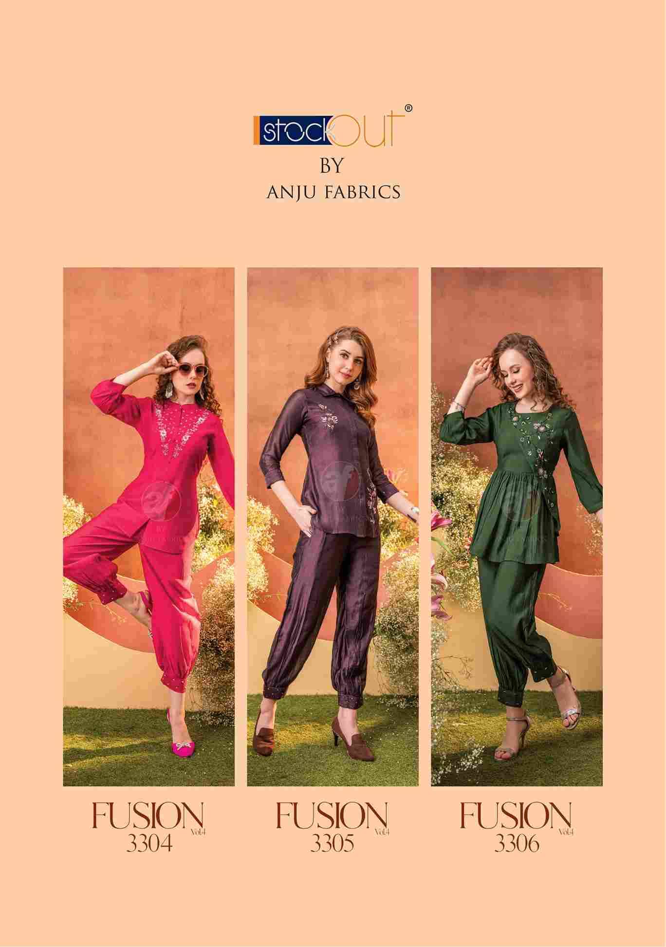 Fusion Vol-4 By Anju Fabrics 3301 To 3306 Series Designer Stylish Fancy Colorful Beautiful Party Wear & Ethnic Wear Collection Pure Silk Tops With Bottom Sets At Wholesale Price