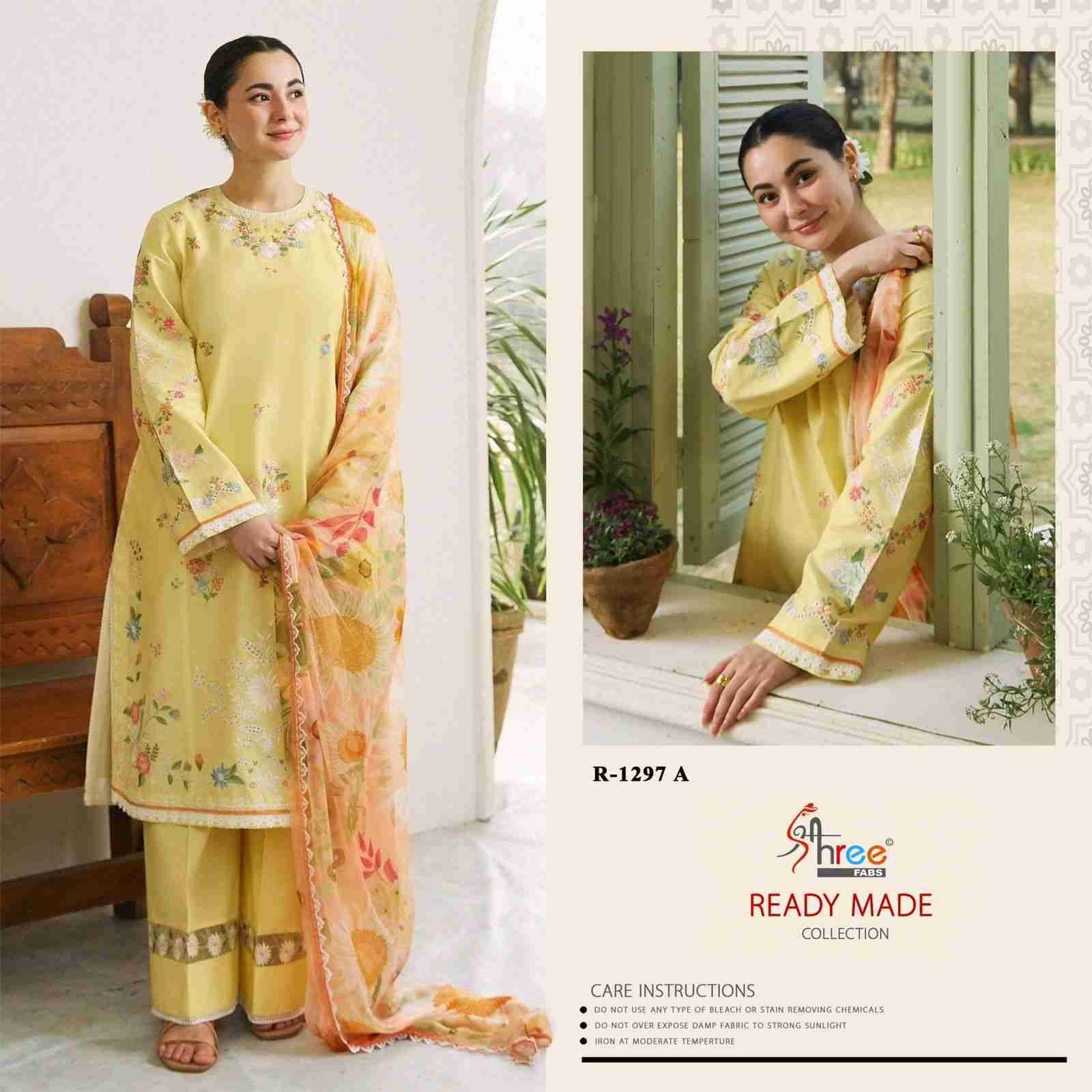 Shree Fabs Hit Design R-1297 Colours By Shree Fabs R-1297-A To R-1297-D Series Beautiful Pakistani Suits Stylish Fancy Colorful Party Wear & Occasional Wear Cambric Cotton Embroidered Dresses At Wholesale Price