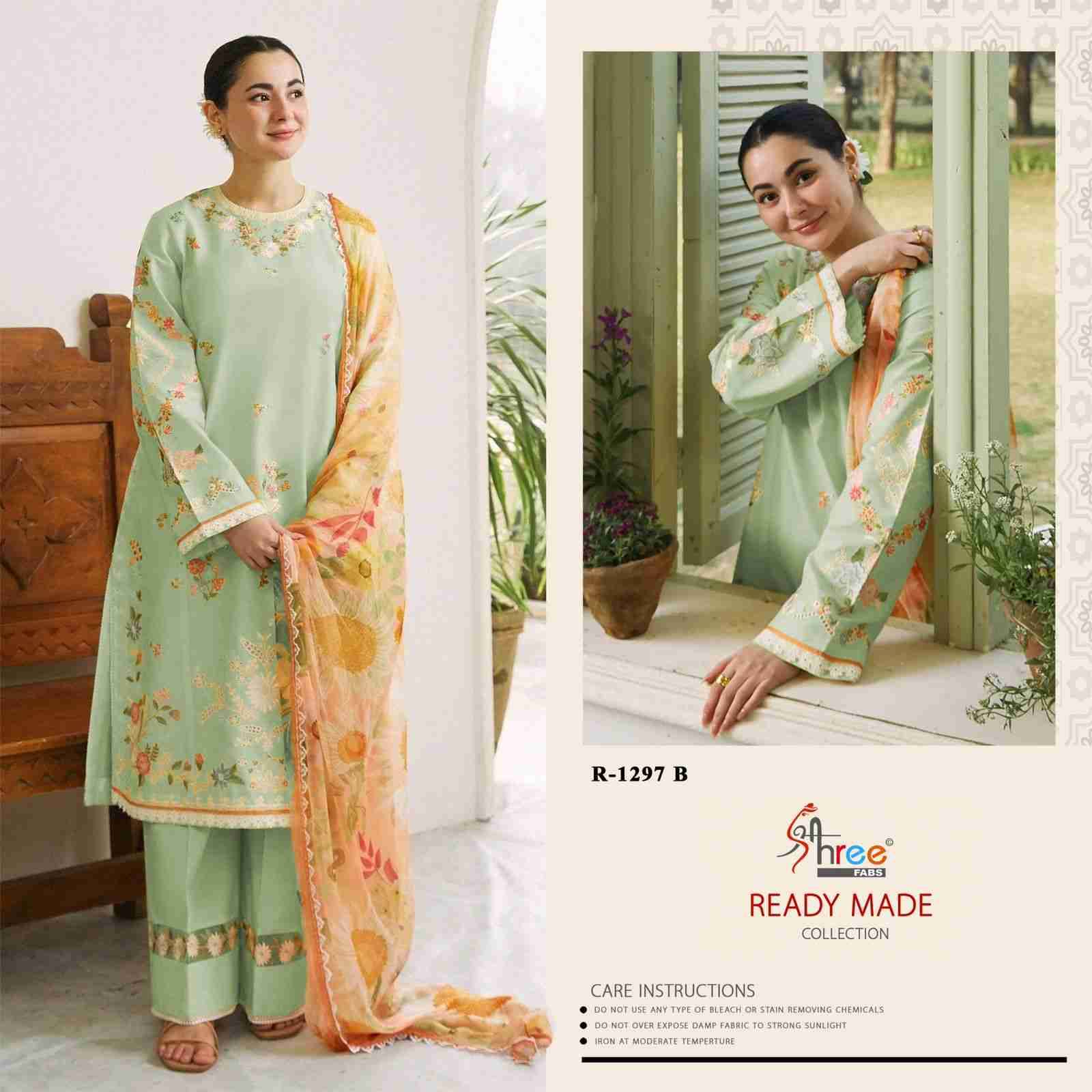 Shree Fabs Hit Design R-1297 Colours By Shree Fabs R-1297-A To R-1297-D Series Beautiful Pakistani Suits Stylish Fancy Colorful Party Wear & Occasional Wear Cambric Cotton Embroidered Dresses At Wholesale Price