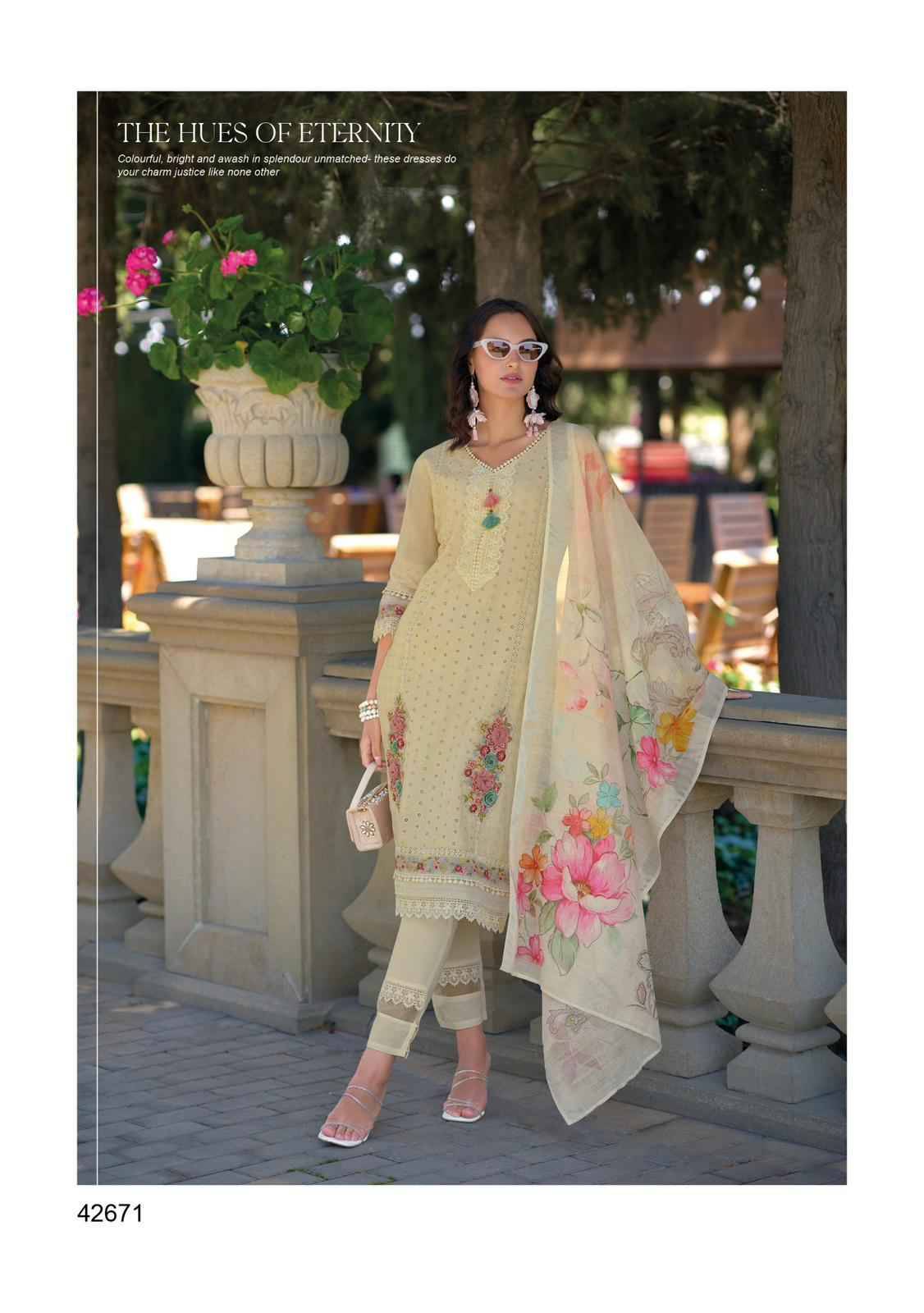 Sajda By Kailee 42671 To 42674 Series Beautiful Stylish Festive Suits Fancy Colorful Casual Wear & Ethnic Wear & Ready To Wear Pure Cotton Print Dresses At Wholesale Price