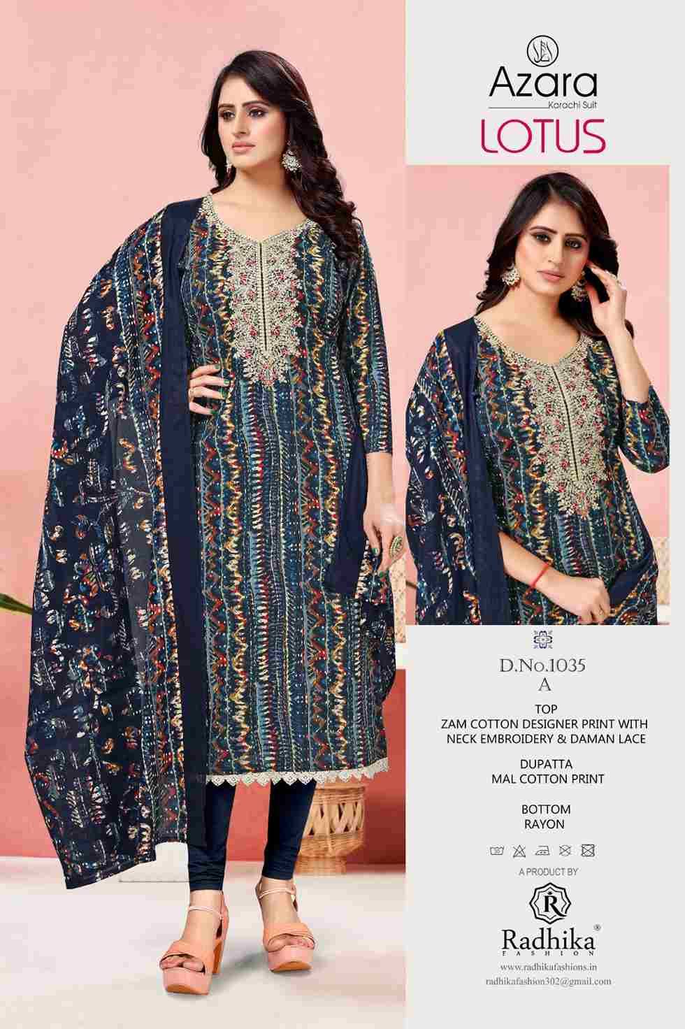 Lotus By Radhika Fashion 1035-A To 1035-D Series Beautiful Festive Suits Stylish Fancy Colorful Casual Wear & Ethnic Wear Jam Cotton Print Dresses At Wholesale Price