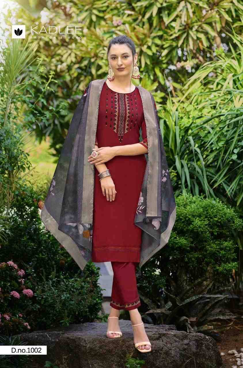 Nazakat By Kadlee 1001 To 1006 Series Beautiful Stylish Festive Suits Fancy Colorful Casual Wear & Ethnic Wear & Ready To Wear Viscose Embroidered Dresses At Wholesale Price