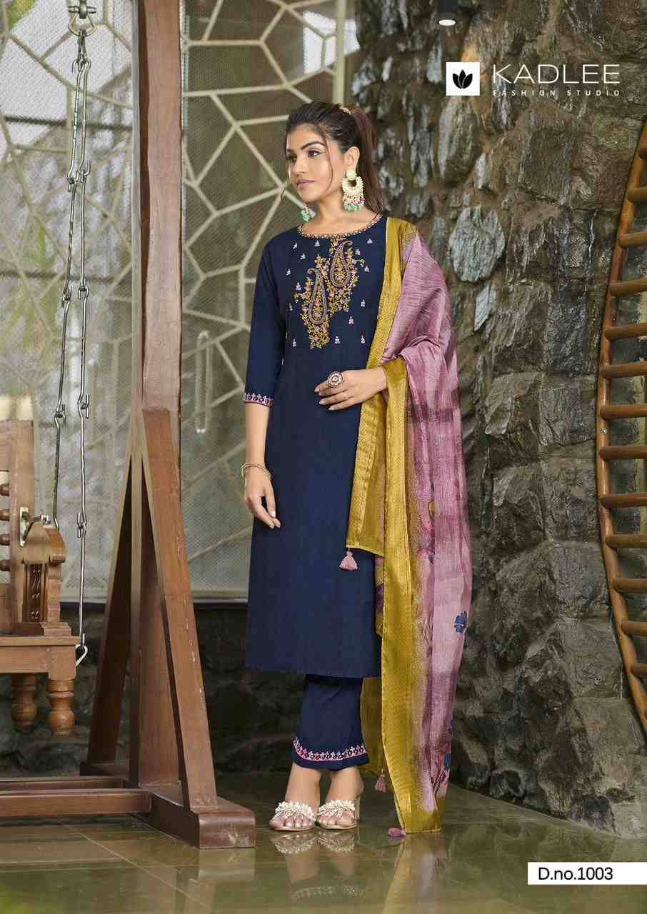 Nazakat By Kadlee 1001 To 1006 Series Beautiful Stylish Festive Suits Fancy Colorful Casual Wear & Ethnic Wear & Ready To Wear Viscose Embroidered Dresses At Wholesale Price