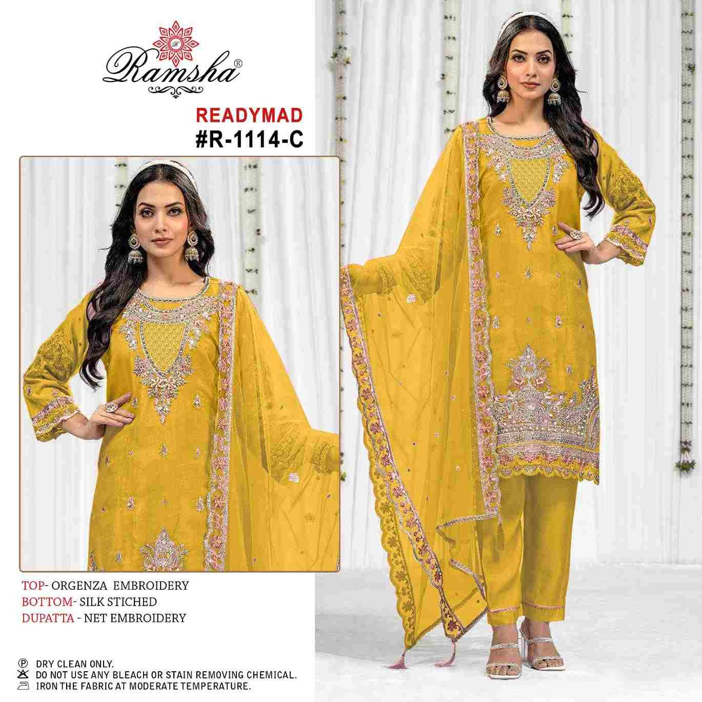 Ramsha 1114 Colours By Ramsha 1114-A To 1114-D Series Beautiful Pakistani Suits Colorful Stylish Fancy Casual Wear & Ethnic Wear Organza Dresses At Wholesale Price