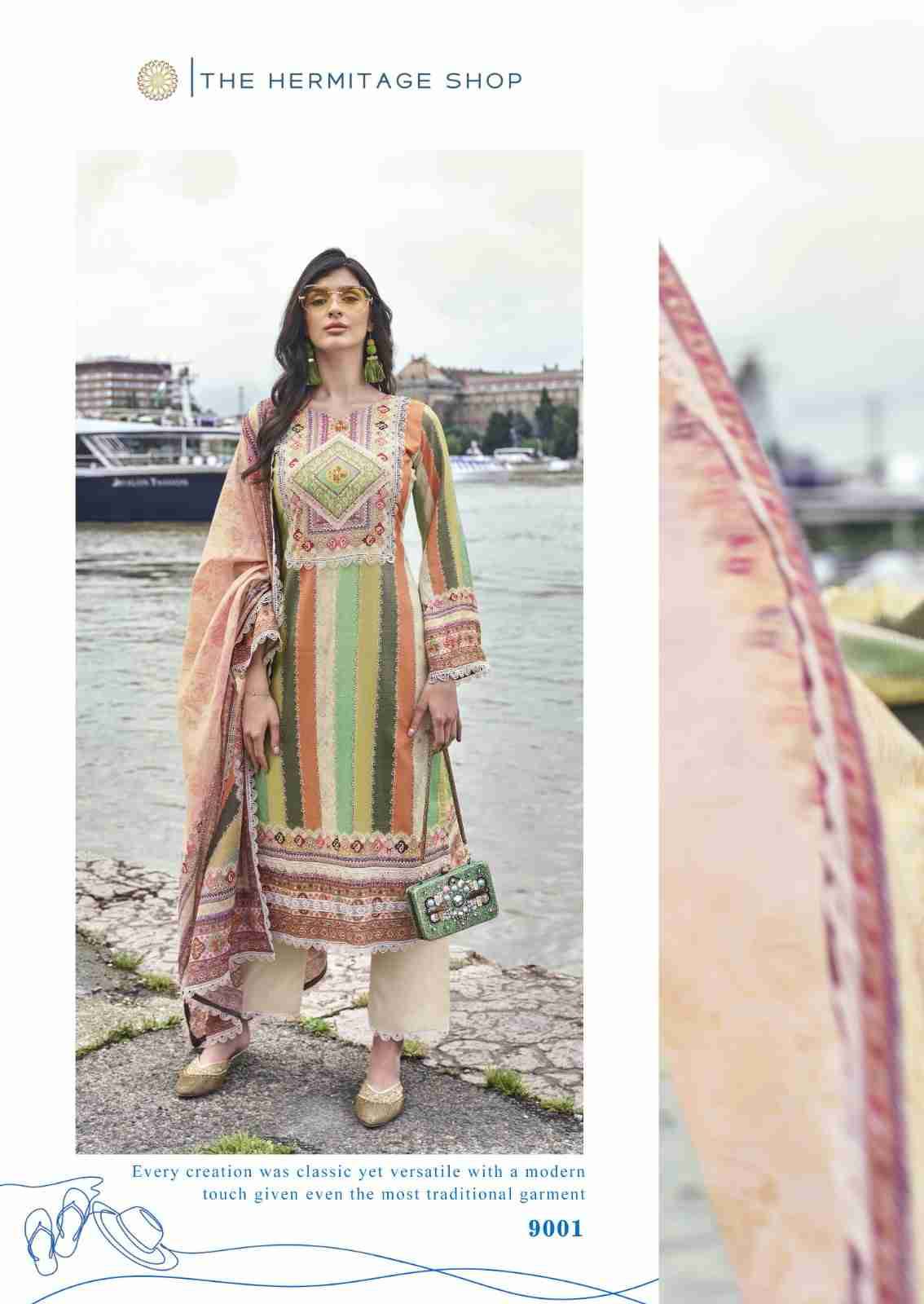 Azaa By The Hermitage Shop 9000 To 9005 Series Beautiful Festive Suits Stylish Fancy Colorful Casual Wear & Ethnic Wear Pure Cotton Print Dresses At Wholesale Price