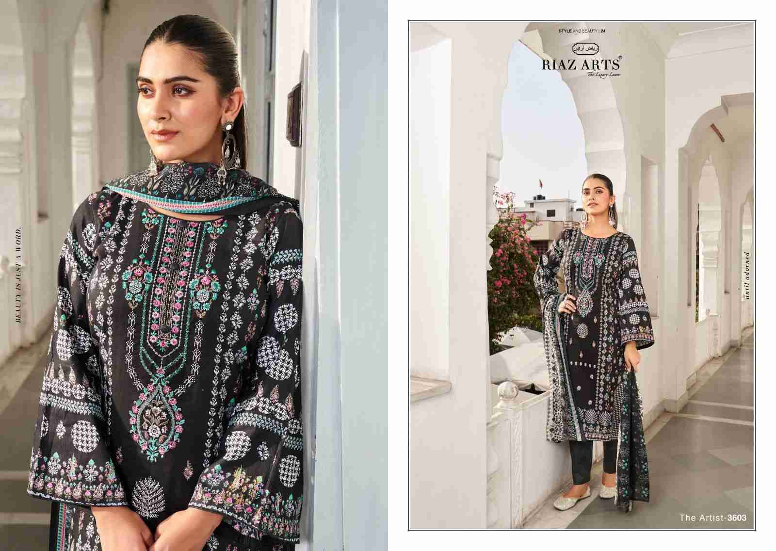 The Artist Vol-2 By Riaz Arts 3601 To 3608 Series Beautiful Festive Suits Stylish Fancy Colorful Casual Wear & Ethnic Wear Pure Lawn Print Dresses At Wholesale Price