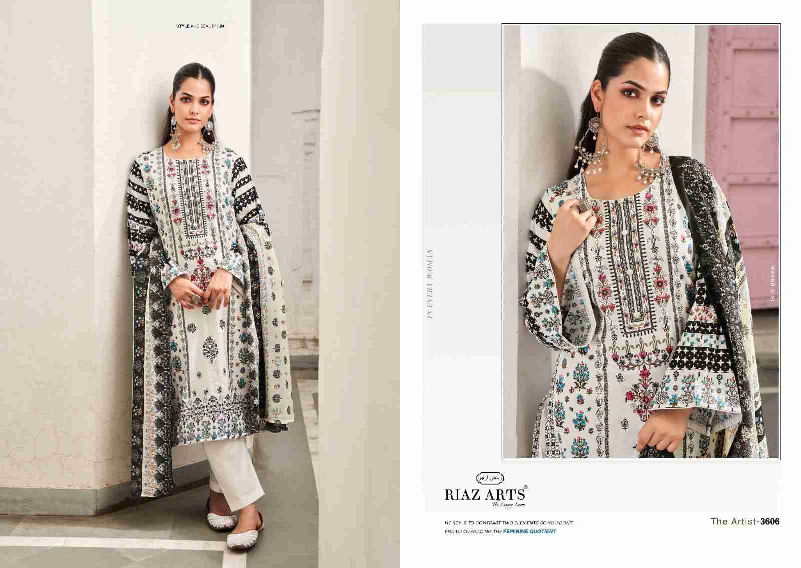 The Artist Vol-2 By Riaz Arts 3601 To 3608 Series Beautiful Festive Suits Stylish Fancy Colorful Casual Wear & Ethnic Wear Pure Lawn Print Dresses At Wholesale Price